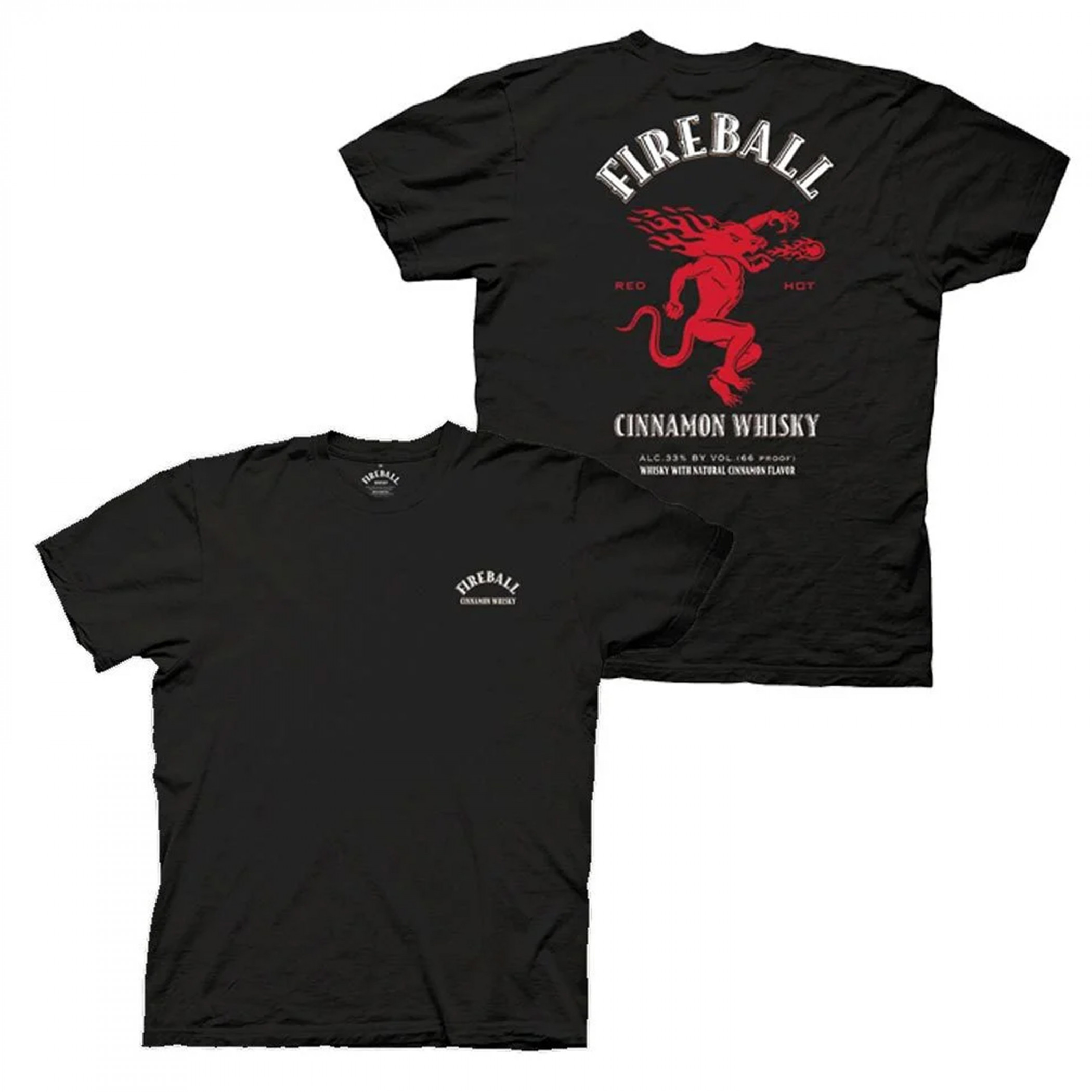 Fireball Black Label Print Front and Back T-Shirt