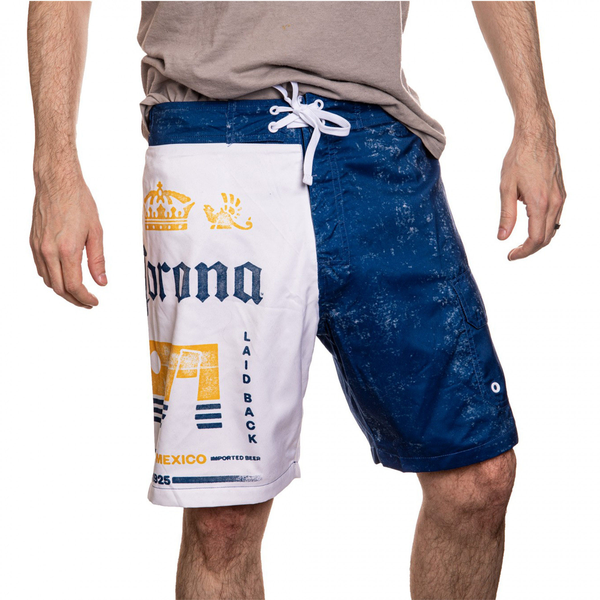 Corona Extra Bottle Label Men's Board Shorts Blue 
