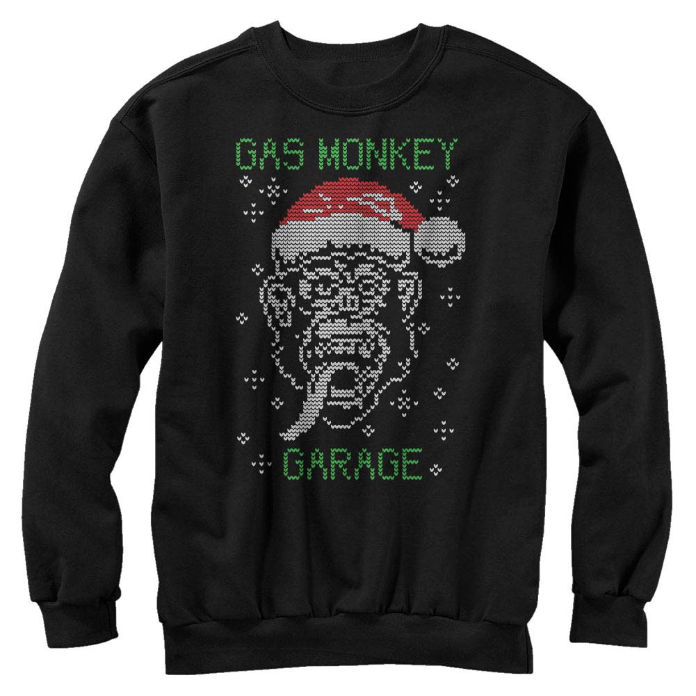 Gas Monkey Garage Knit Monkey Black Long Sleeve T-Shirt