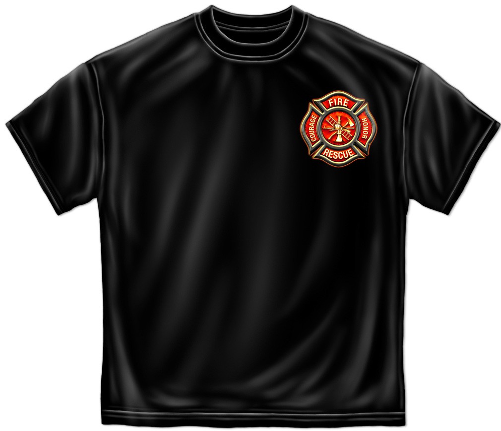 Courage Honor Rescue Firefighter Tee Shirt