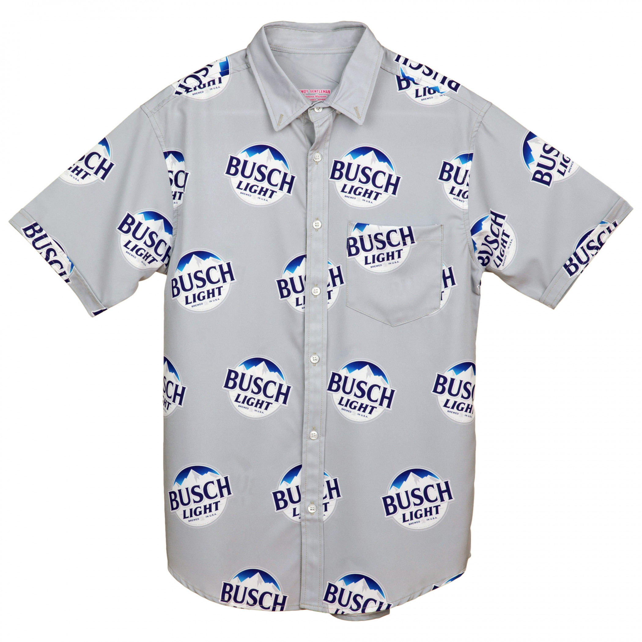busch light dress shirt Busch Light All Over Print Button Down Hawaiian Shirt-Medium