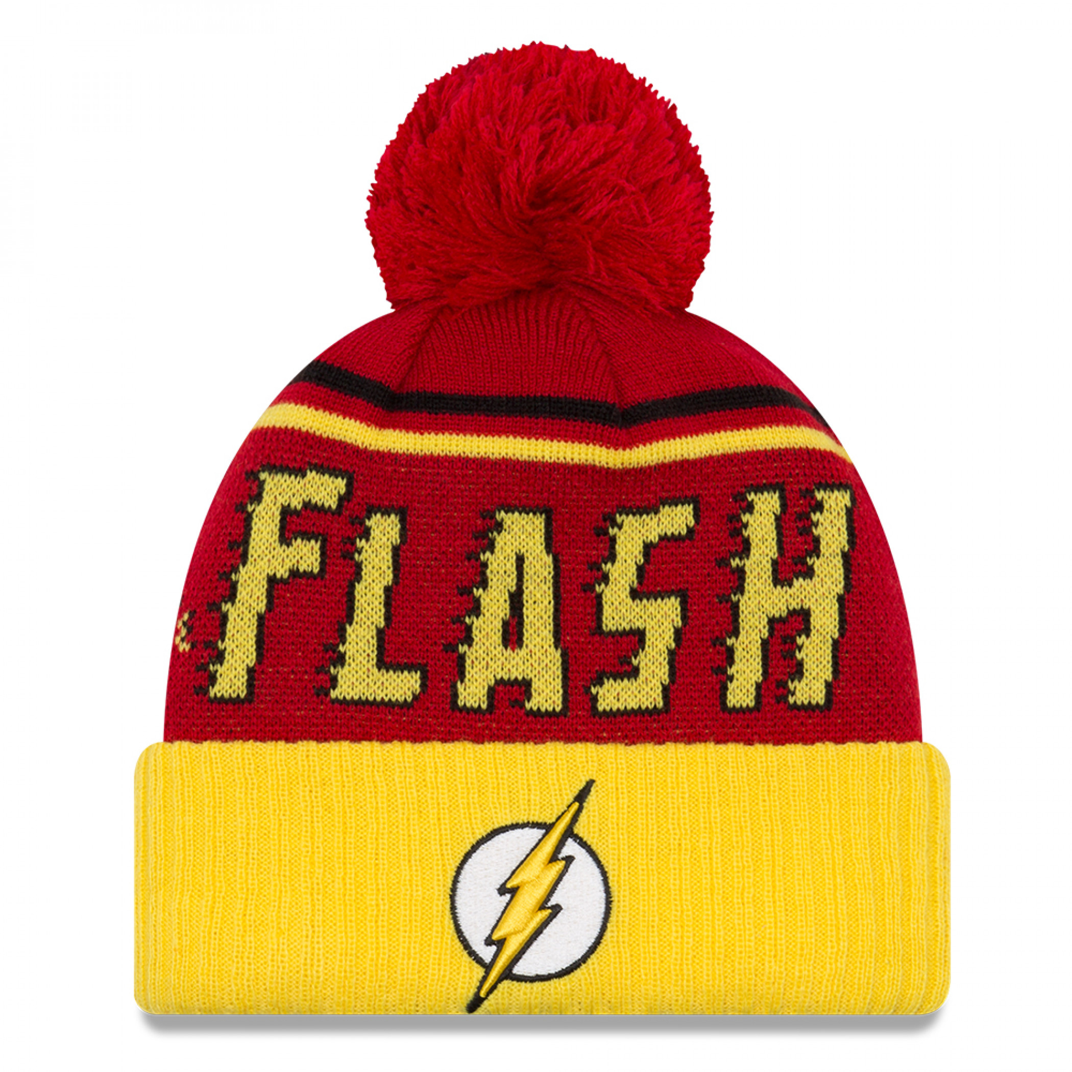 DC Comics The Flash New Era Embroidered Pom Knit Beanie