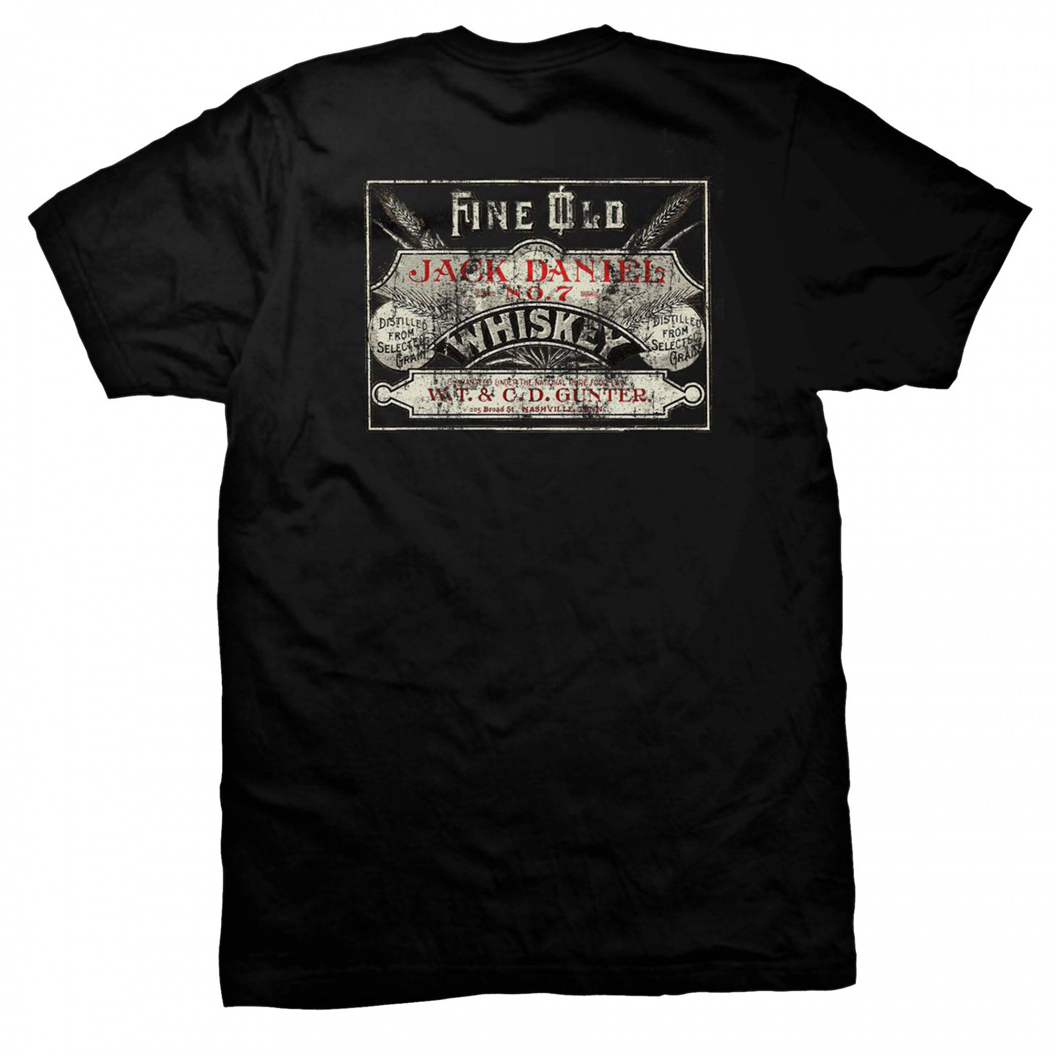 Jack Daniel's No.7 Fine Old Whiskey Worn Logo Black T-Shirt