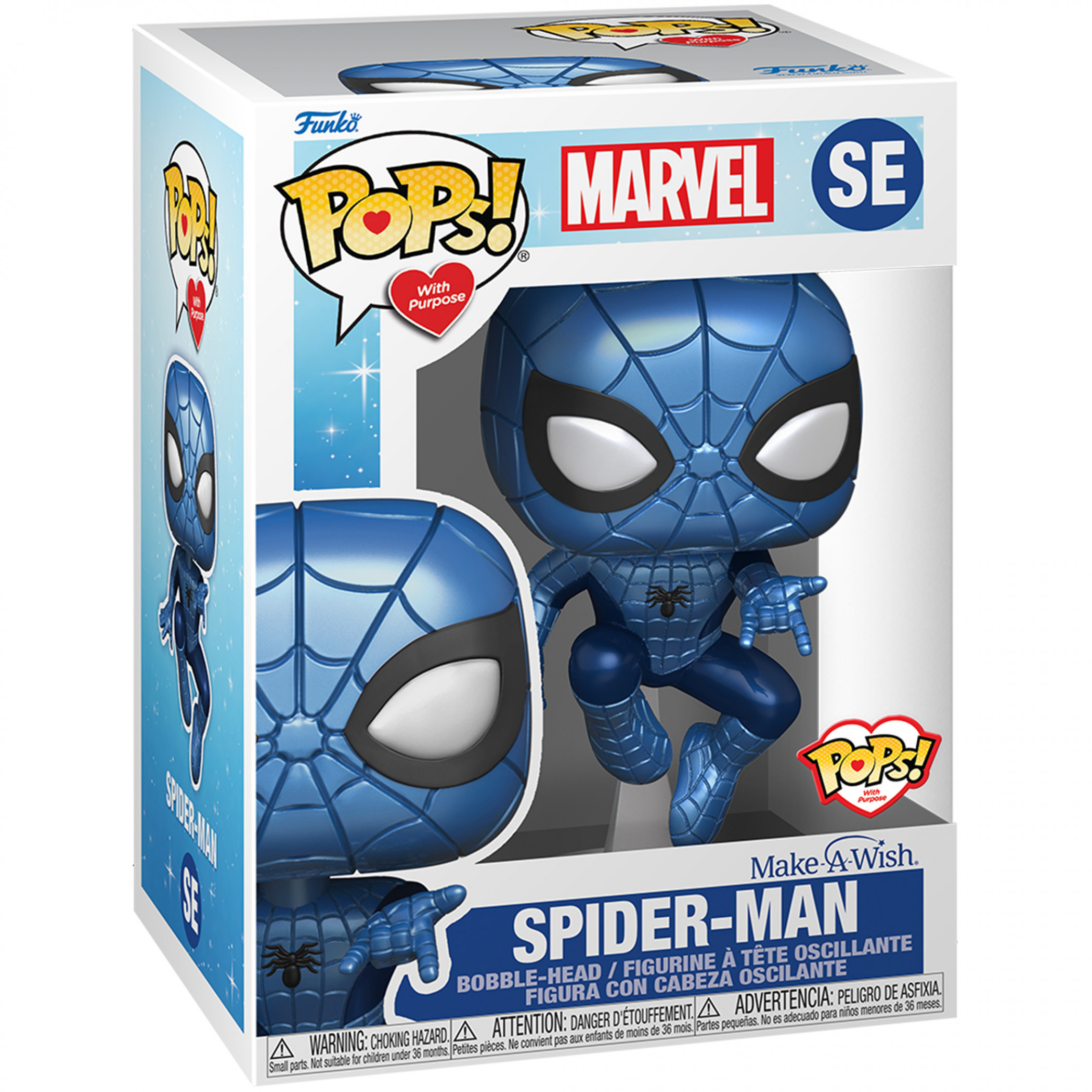 Marvel Comics Spider-Man Metallic Blue Make-A-Wish Funko Pop! Vinyl Figure