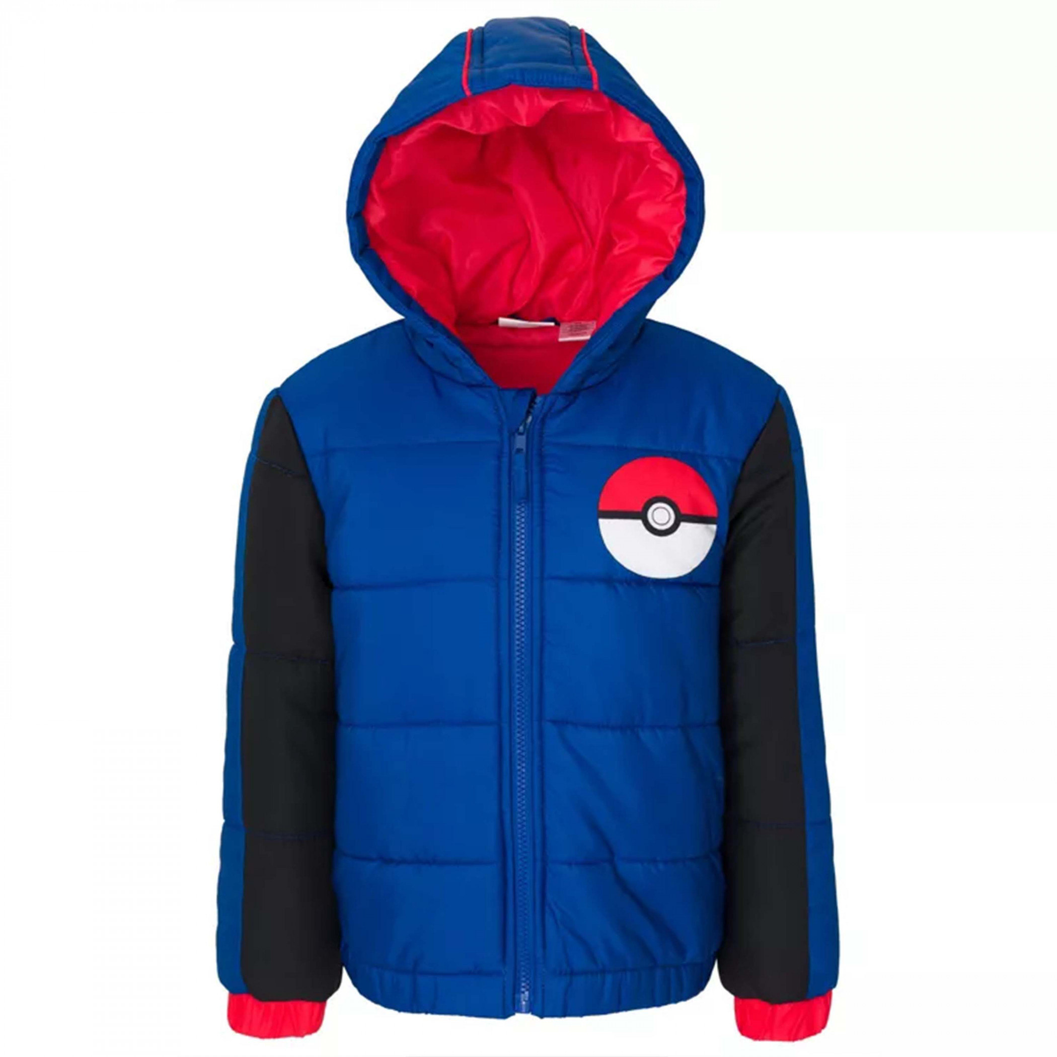 Pokemon Trainer Kids Puffy Jacket Coat