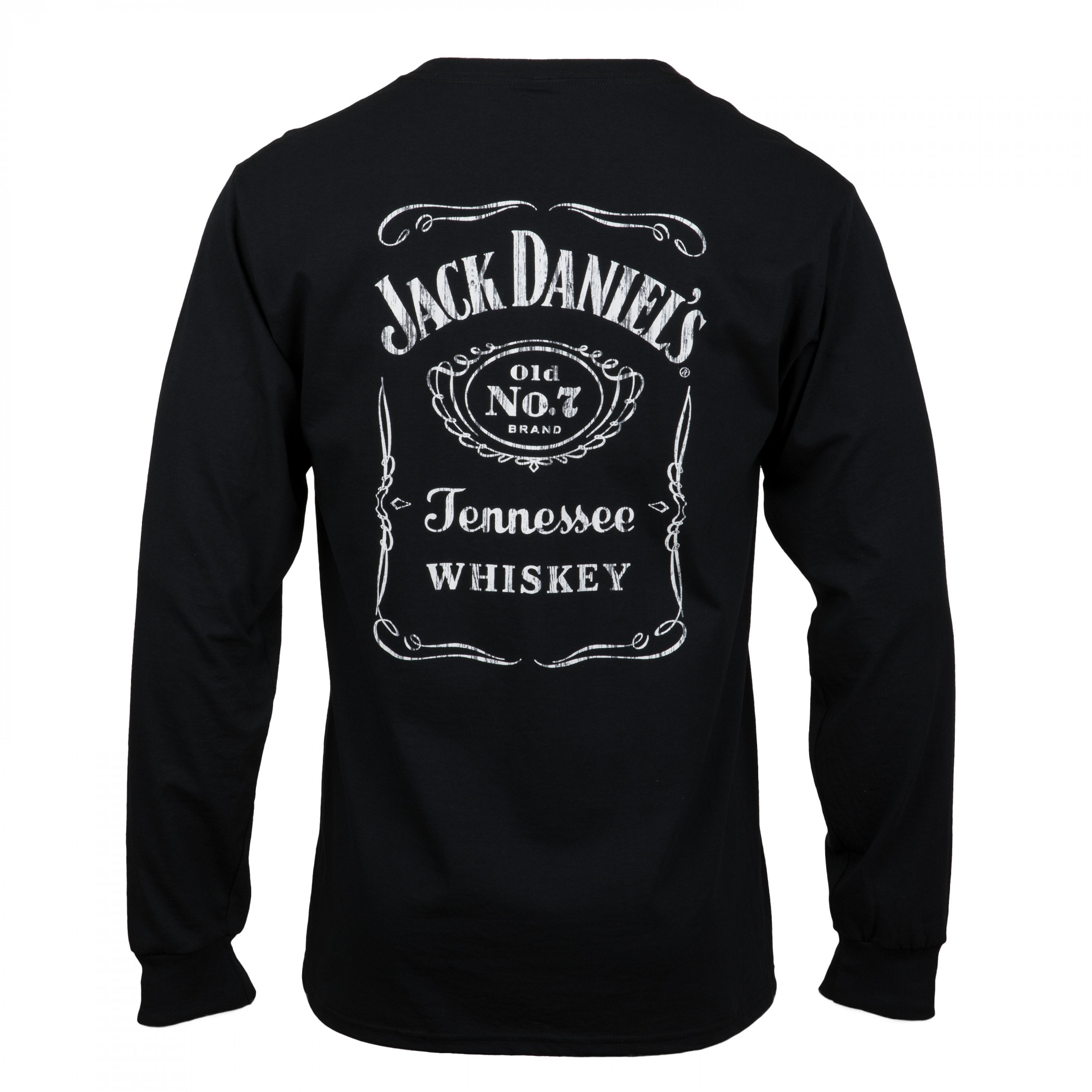 Jack Daniel's Classic Label Graphic Men's Black Long Sleeve Shirt
