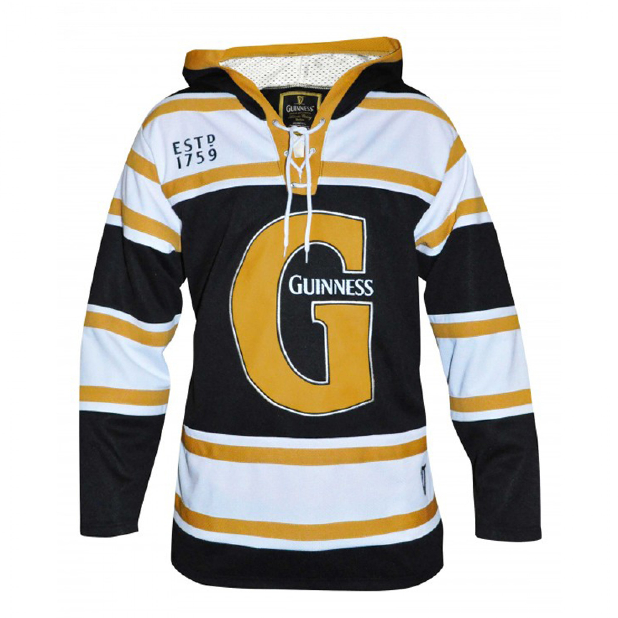 Guinness Black and Gold Hooded Hockey Jersey