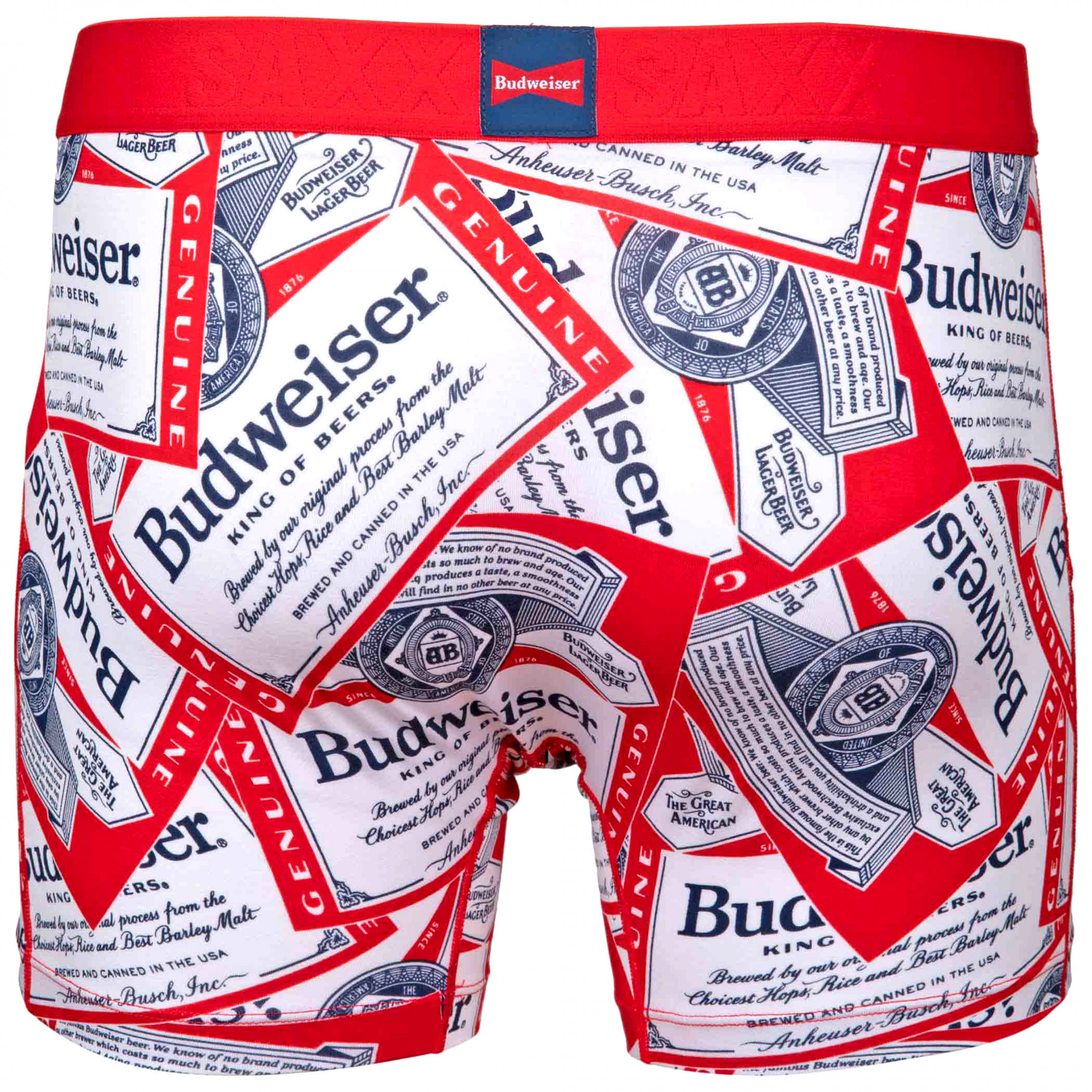 Budweiser Beer Repeating Labels SAXX Men's Boxer Briefs