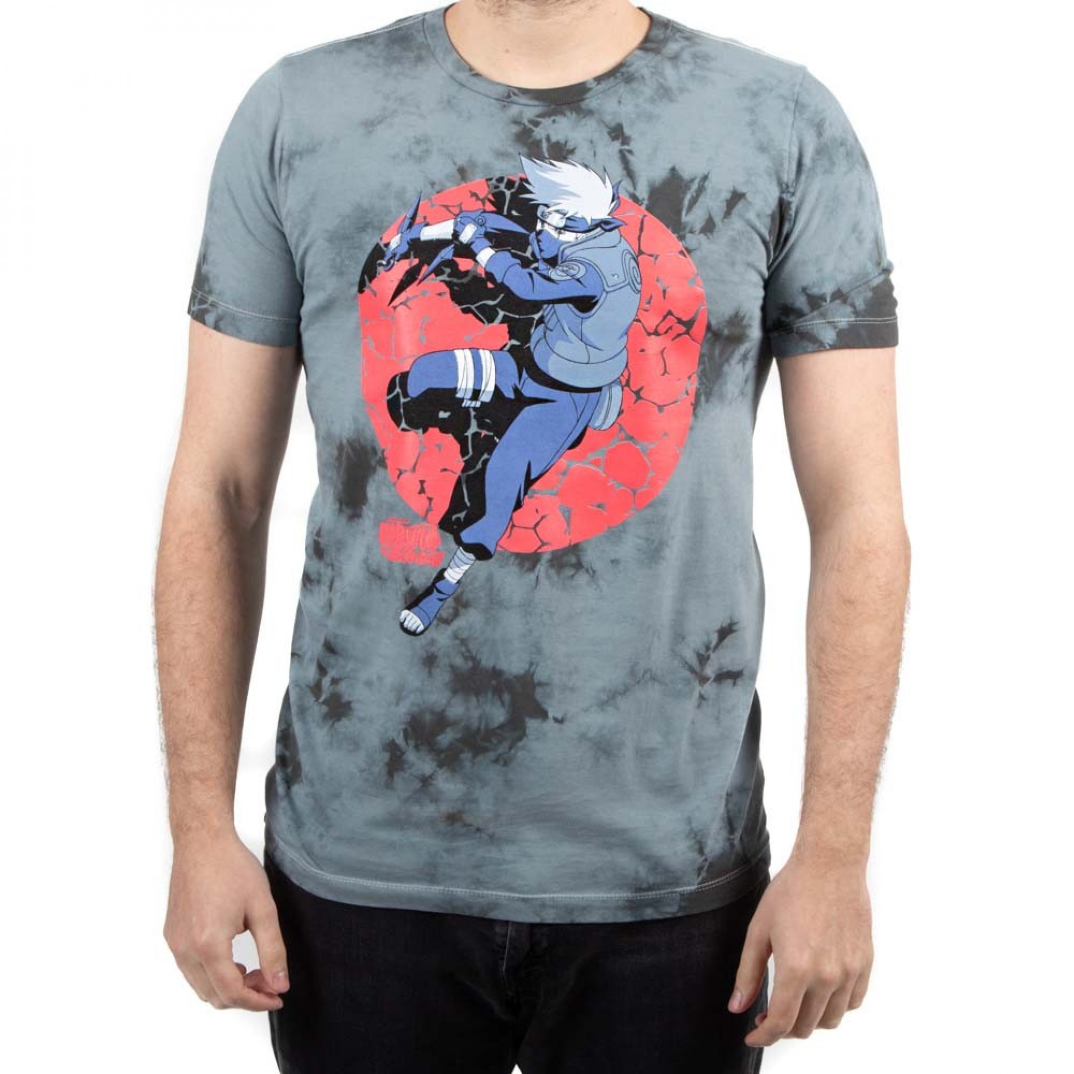 Naruto Kakashi Character Crystal Wash Tie Dye T-Shirt