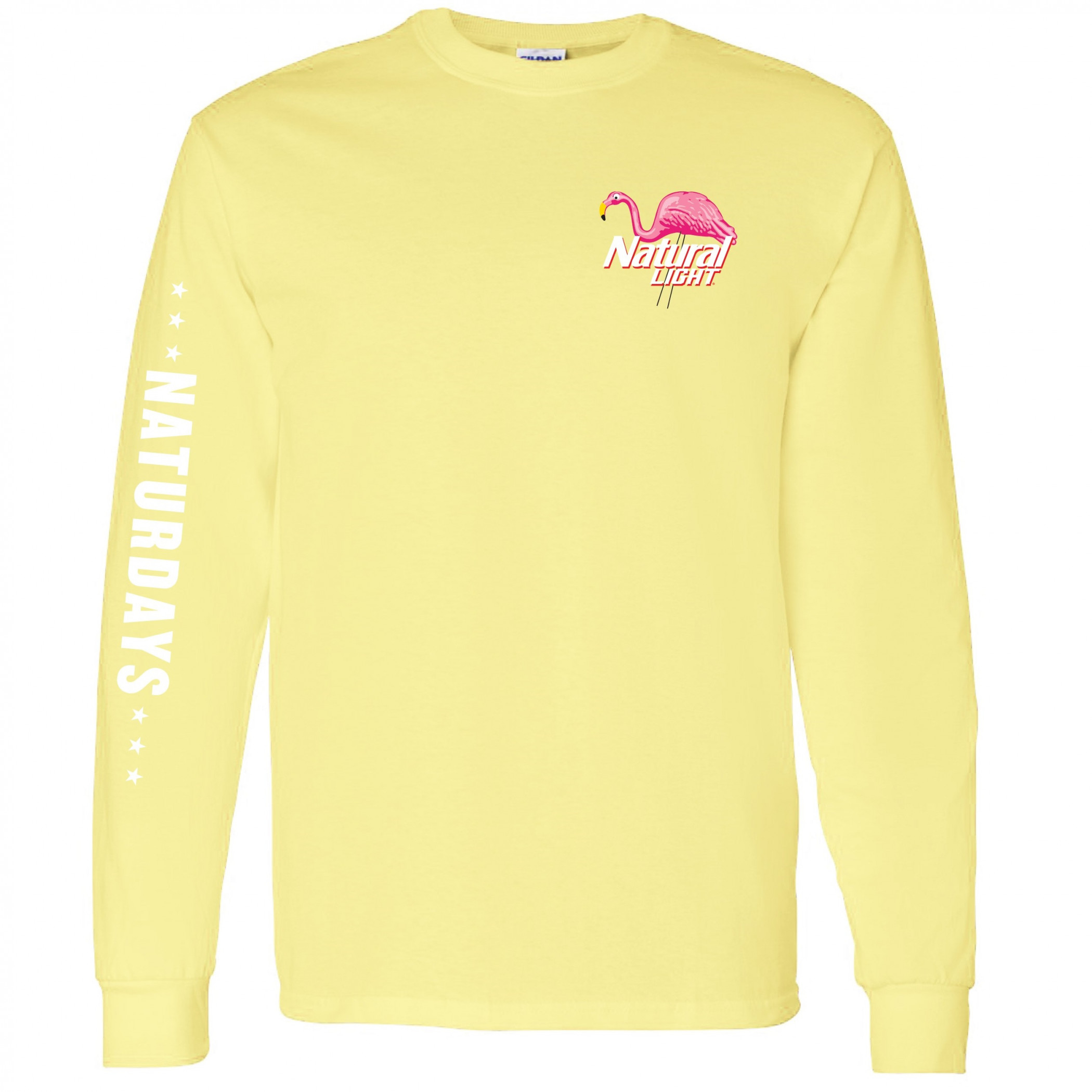 Natural Light Naturdays Flamingo Yellow Long Sleeve Shirt