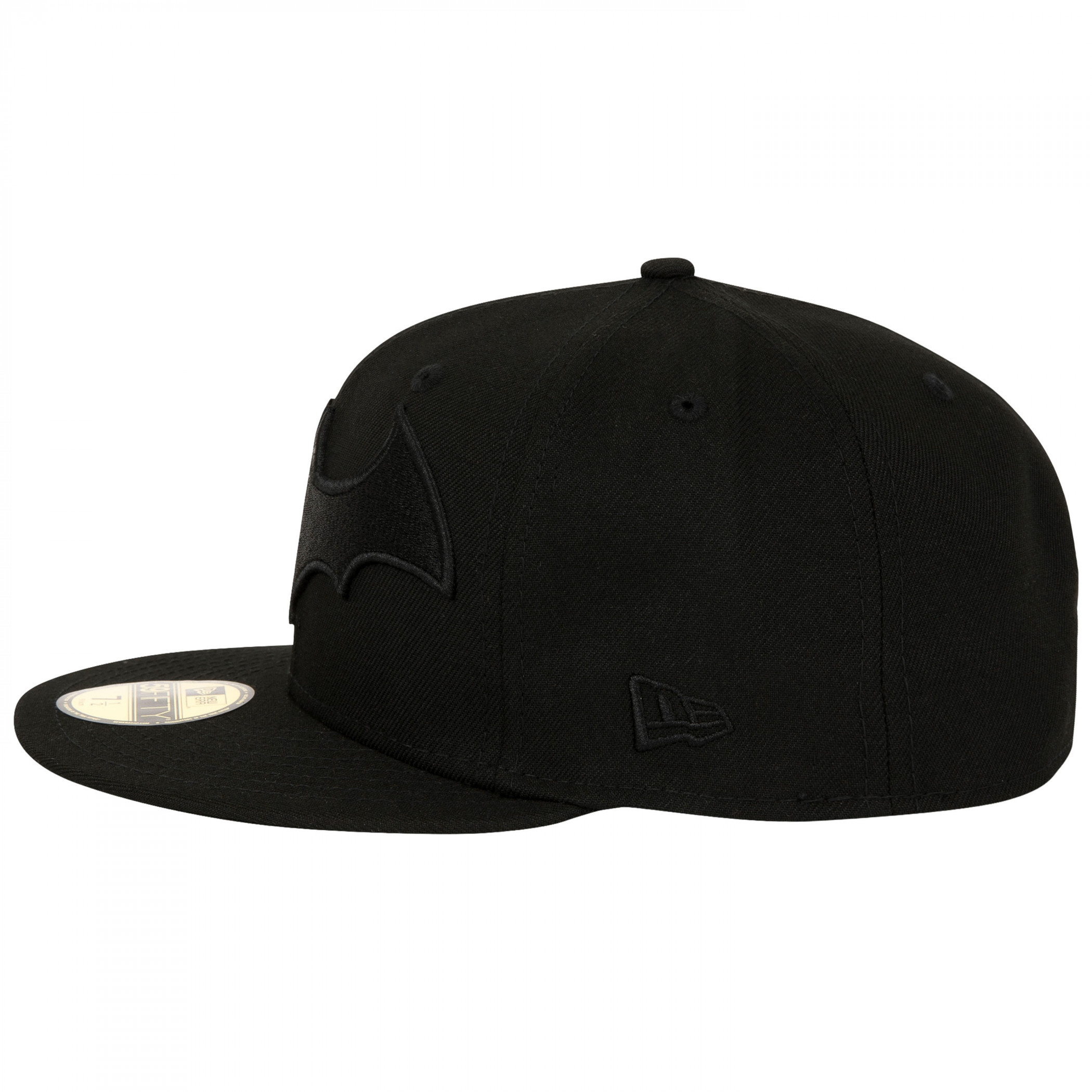 Batman Hush Logo Black on Black Colorway New Era 59Fifty Fitted Hat