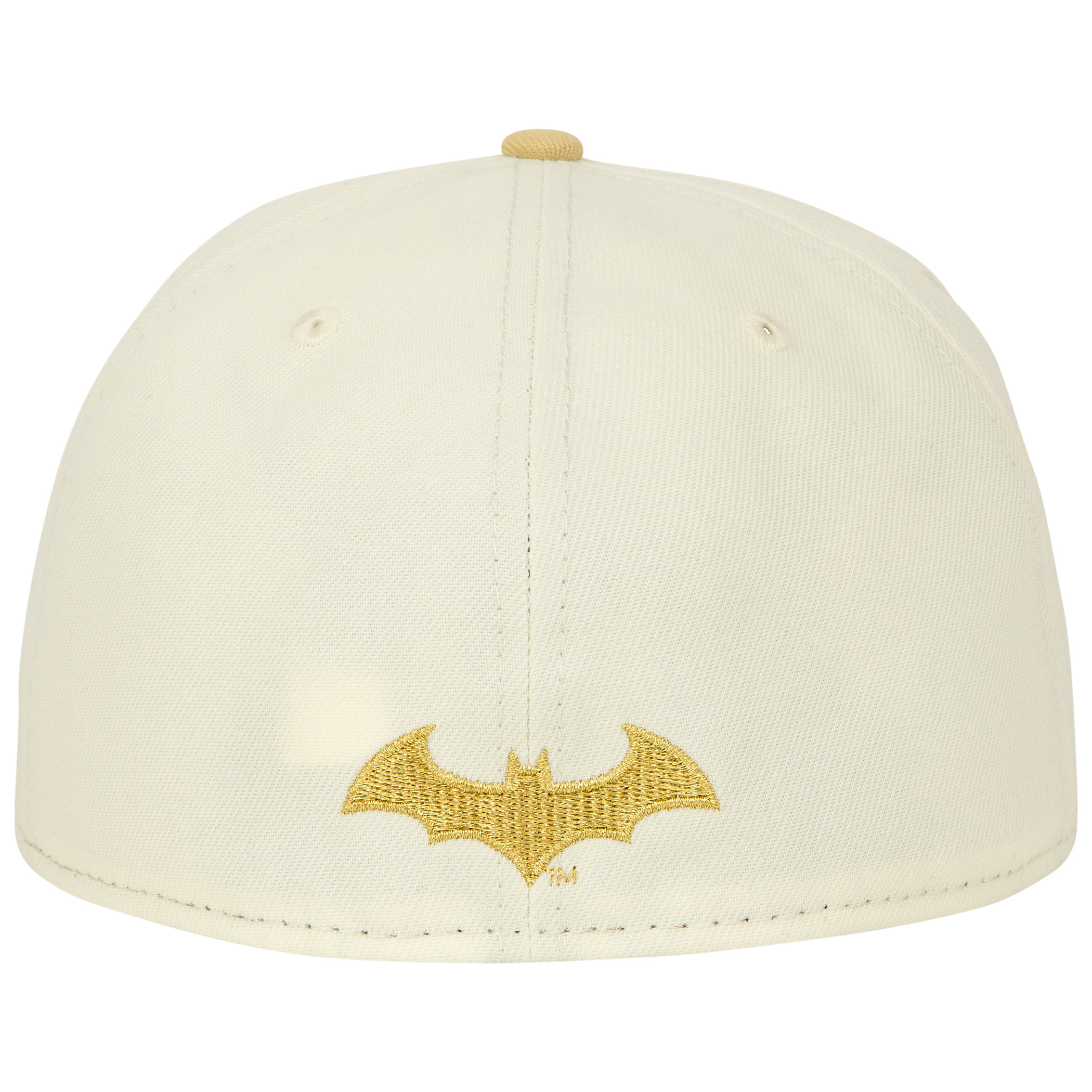 Batman Logo White Gold New Era 59Fifty Fitted Hat