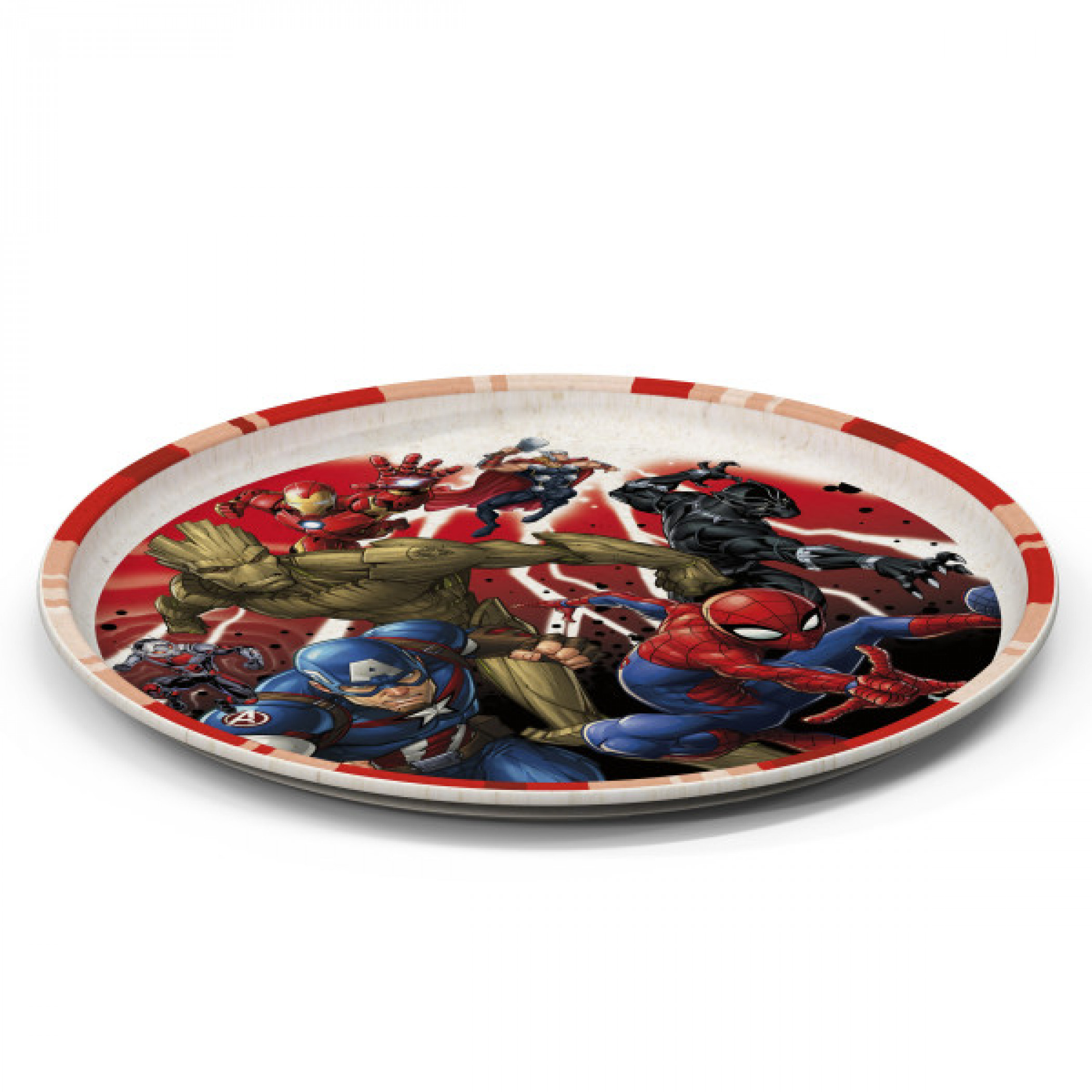 Marvel Universe 8in Melamine Bamboo Plate With Rim