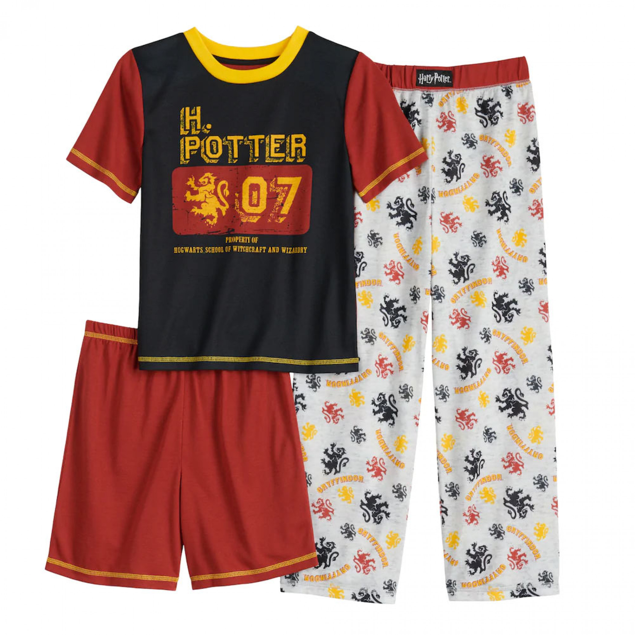 Harry Potter Property of Hogwarts School 3-Piece Pajama Set