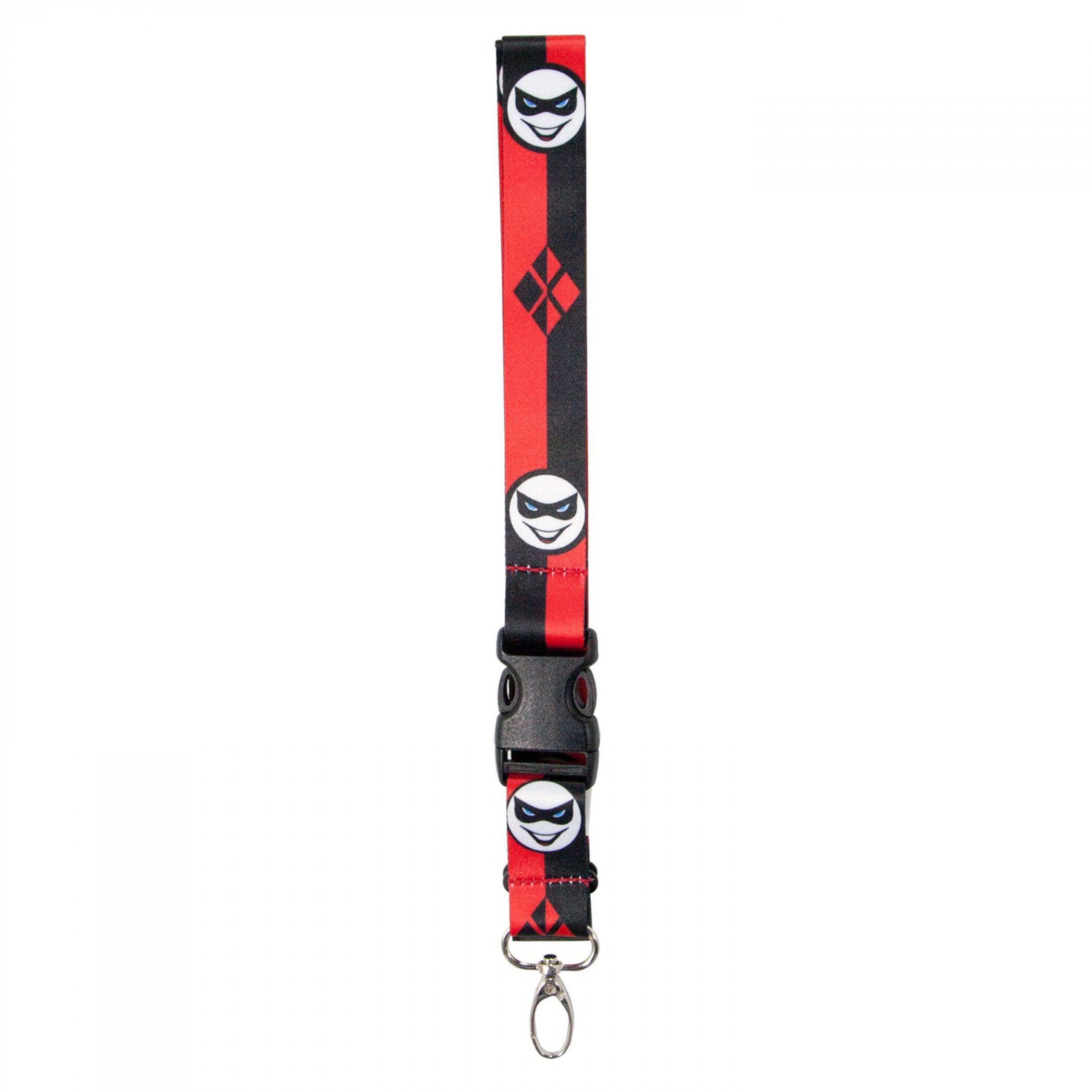 Harley Quinn Logo and Mask All Over Print Lanyard