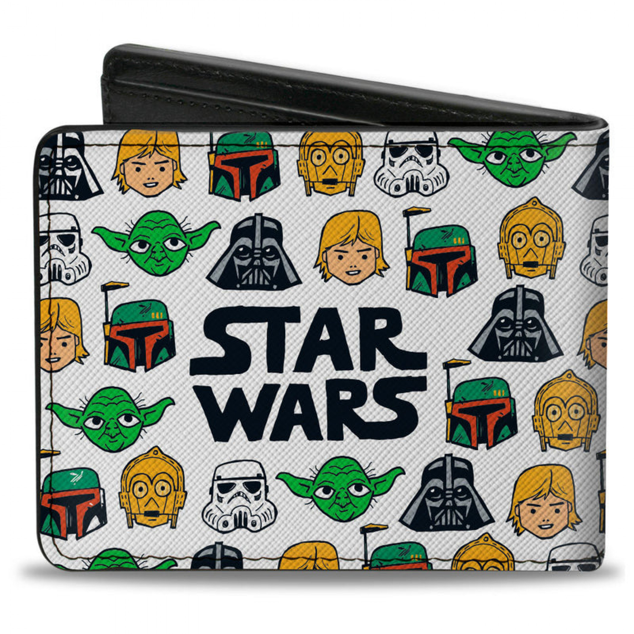 Star Wars Classic Six Character Face Collage AOP Bi-Fold Wallet