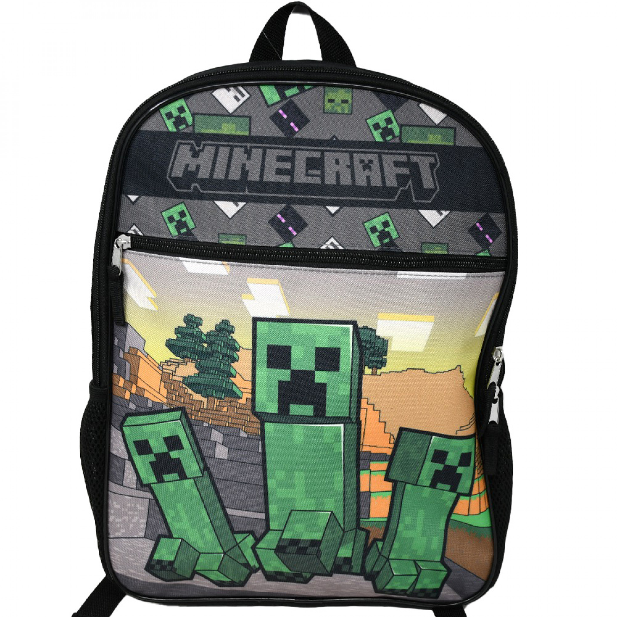Minecraft Creeper and Mobs 16" Backpack