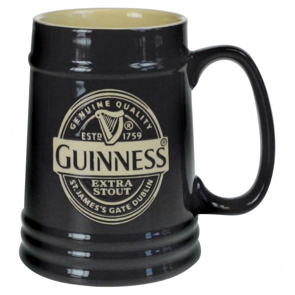 Guinness Black Ceramic Tankard Mug