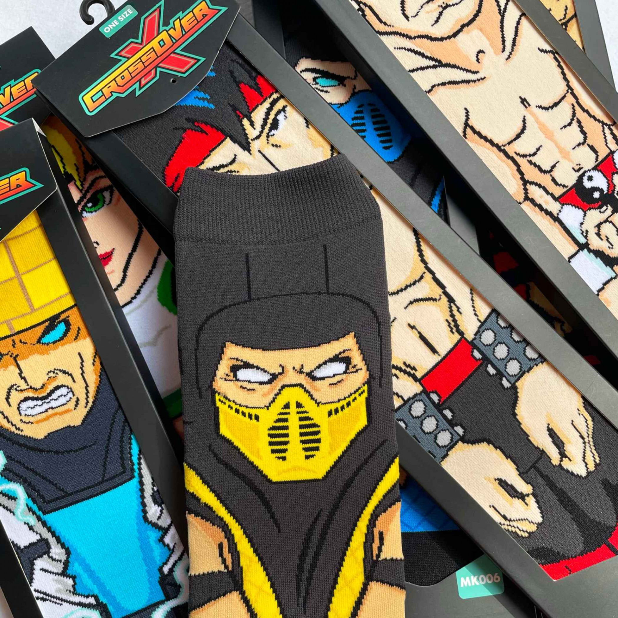 Mortal Kombat Scorpion Crossover Crew Socks