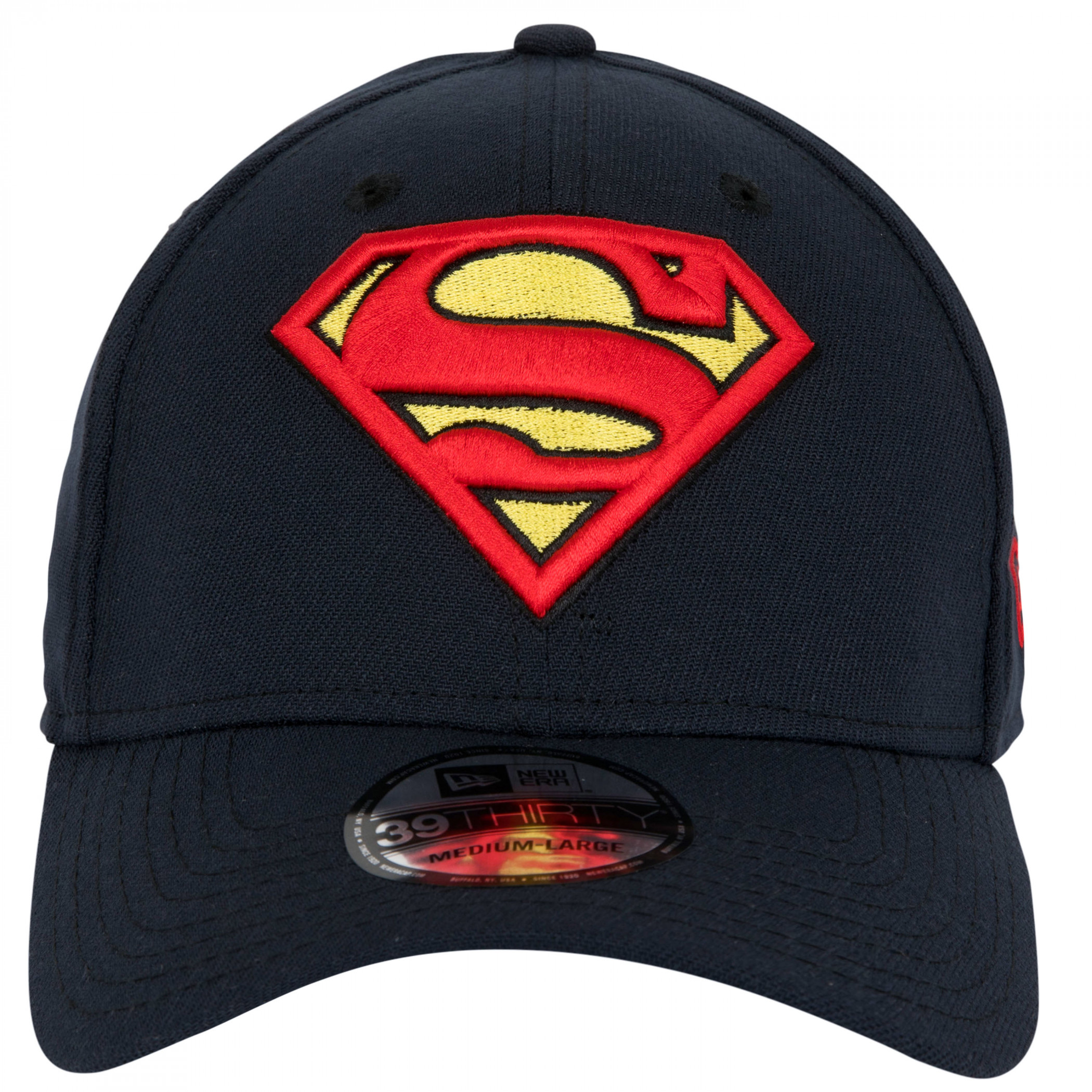 Superman Classic Symbol on Navy New Era Flex 39Thirty Hat Fit