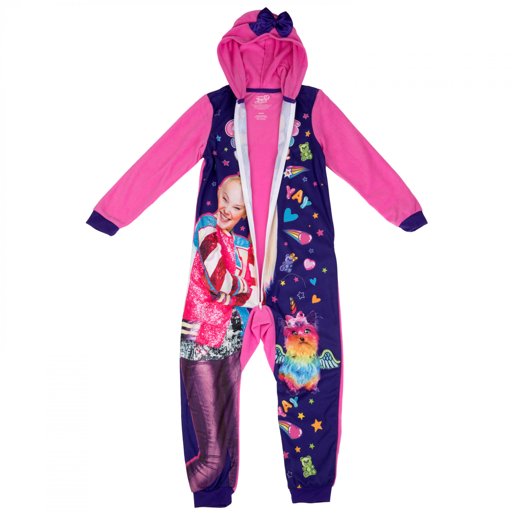 JoJo Siwa Girls' Can Do It All Zipper Sleeper Union Suit Pajama