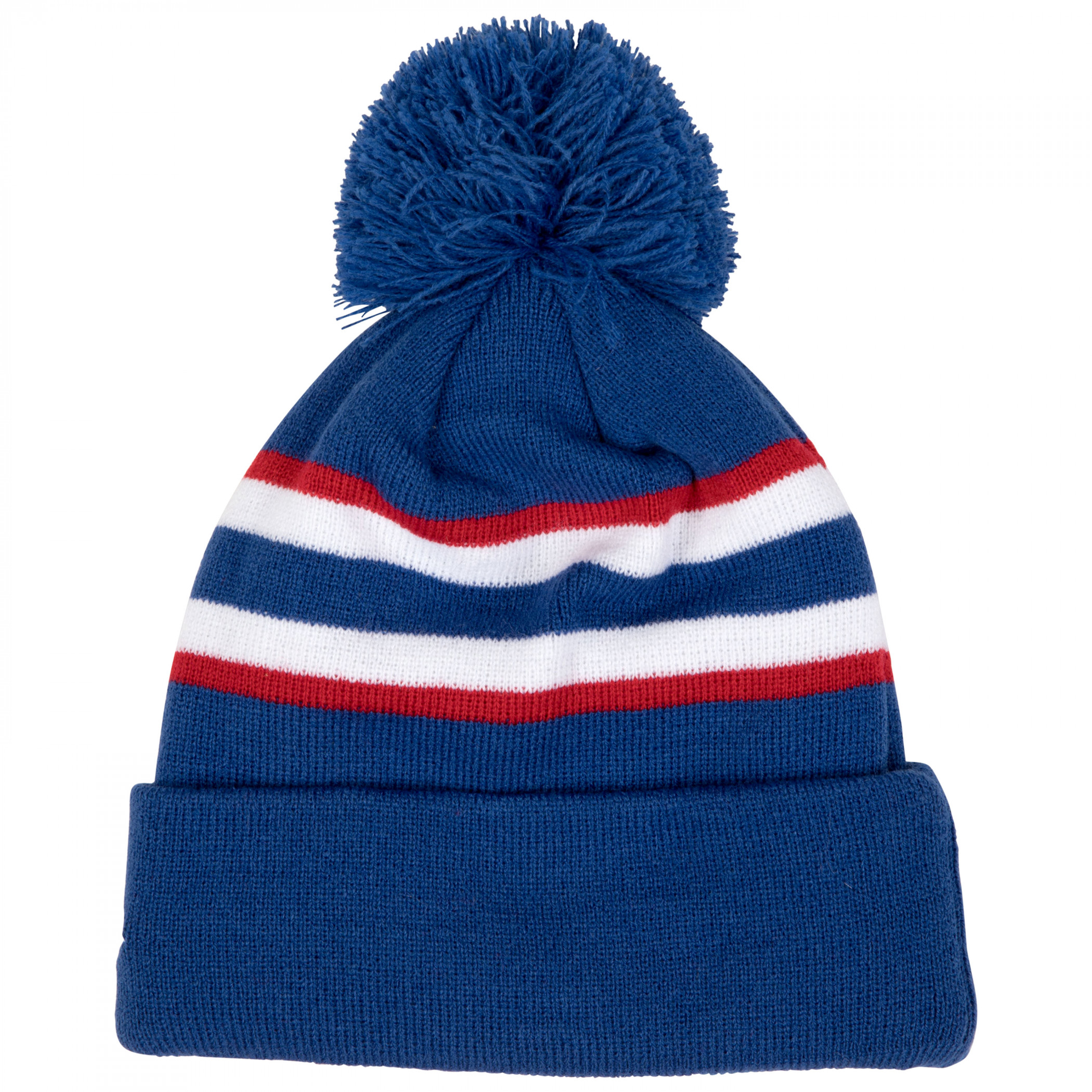 Captain America Red White and Blue Striped New Era Knit Pom 
