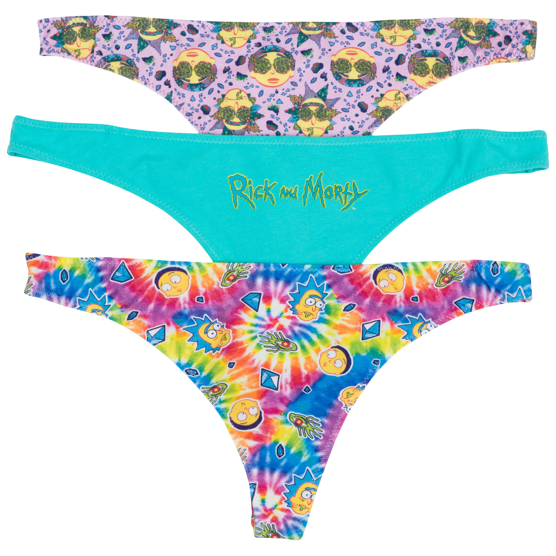 Rick and Morty Trippy 3-Pack Thong Set