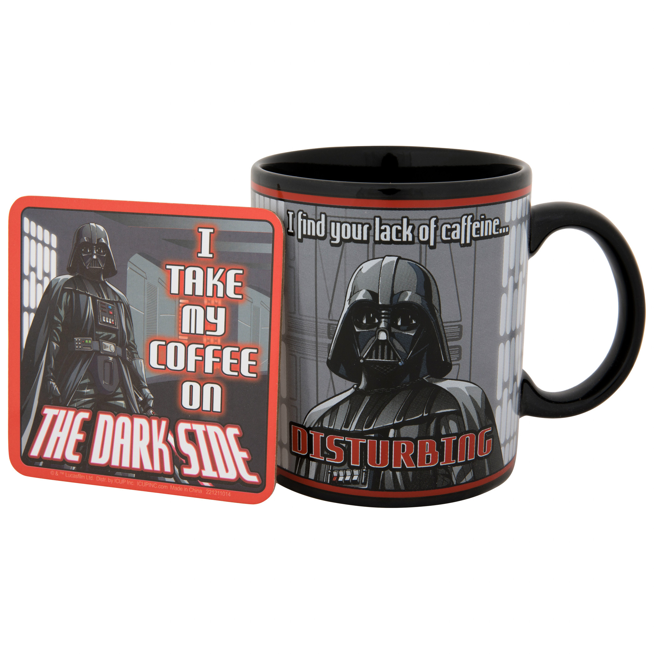 Darth Vader I Take My Coffee On The Dark Side Ceramic Mug w/ Coaster