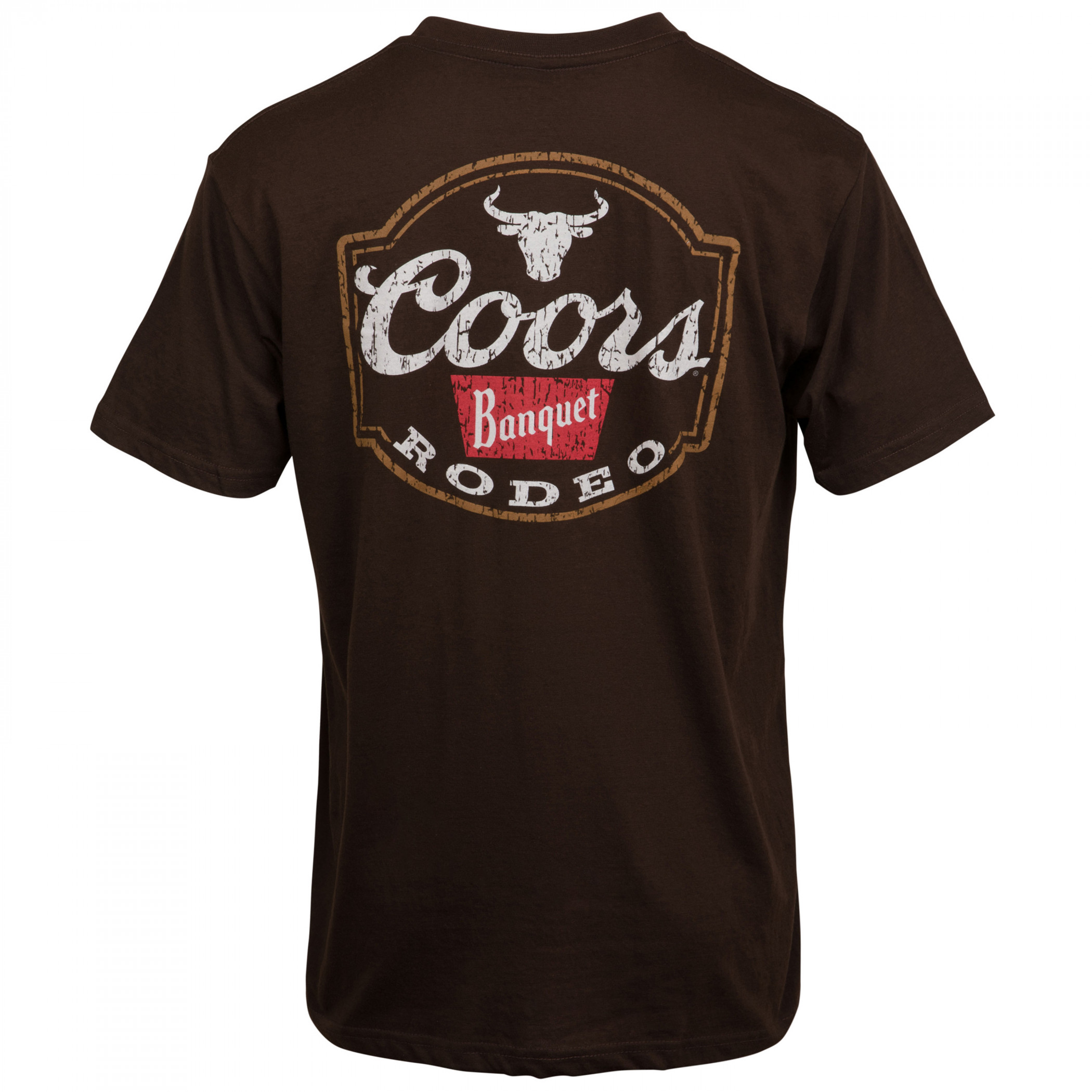 Coors Banquet Rodeo Logo Brown Colorway Front and Back Print T-Shirt
