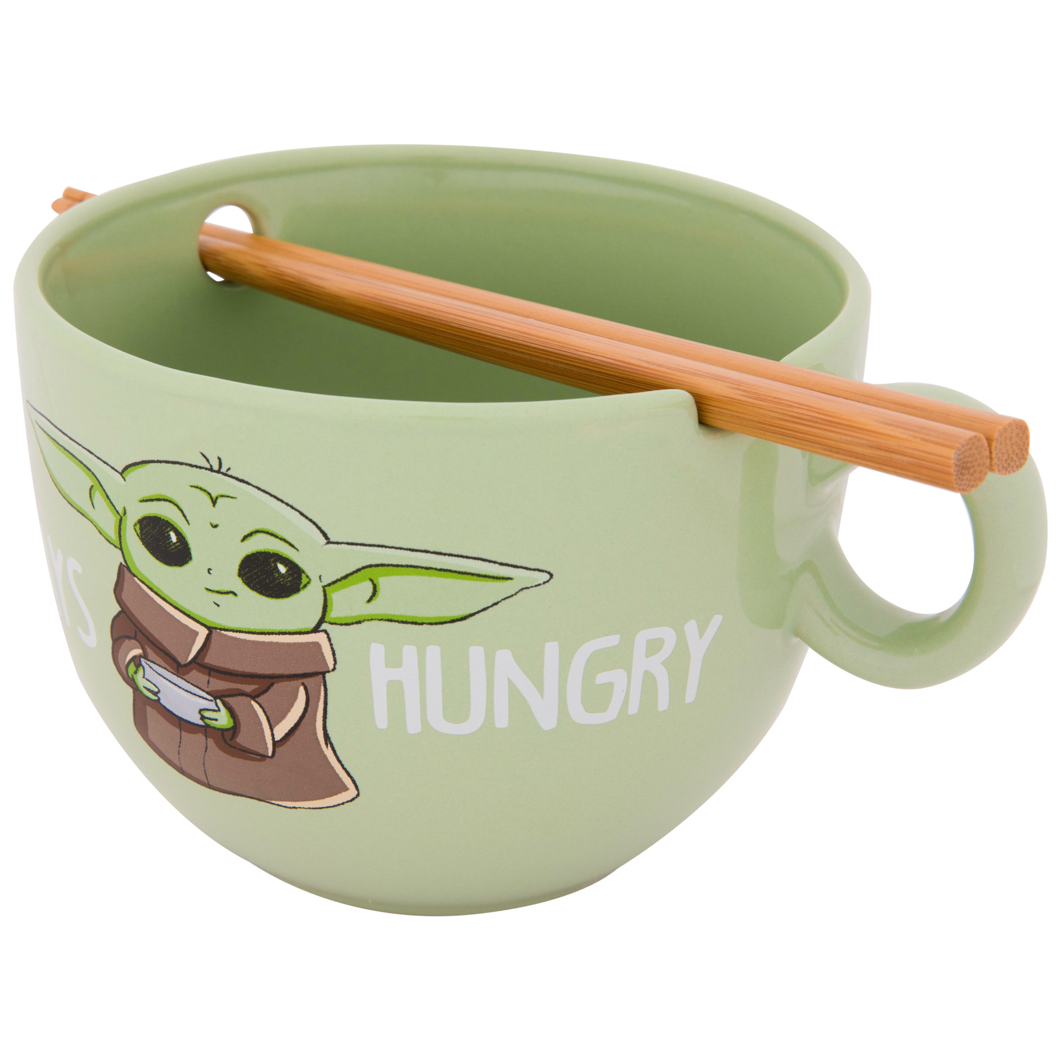 Star Wars The Mandalorian Grogu Always Hungry Ramen Bowl w/ Chopsticks