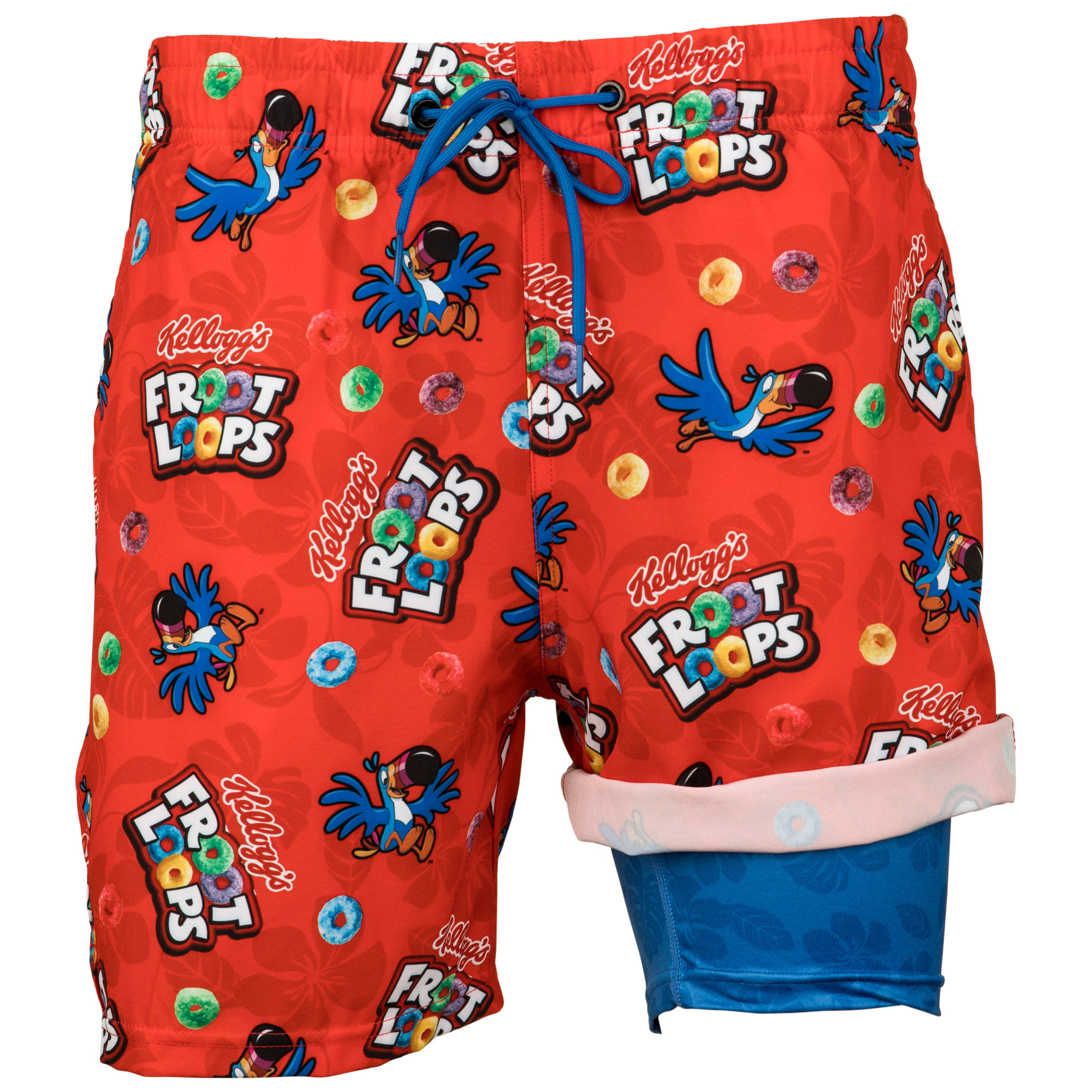 Froot Loops Cereal 6" Inseam Lined Swim Trunks