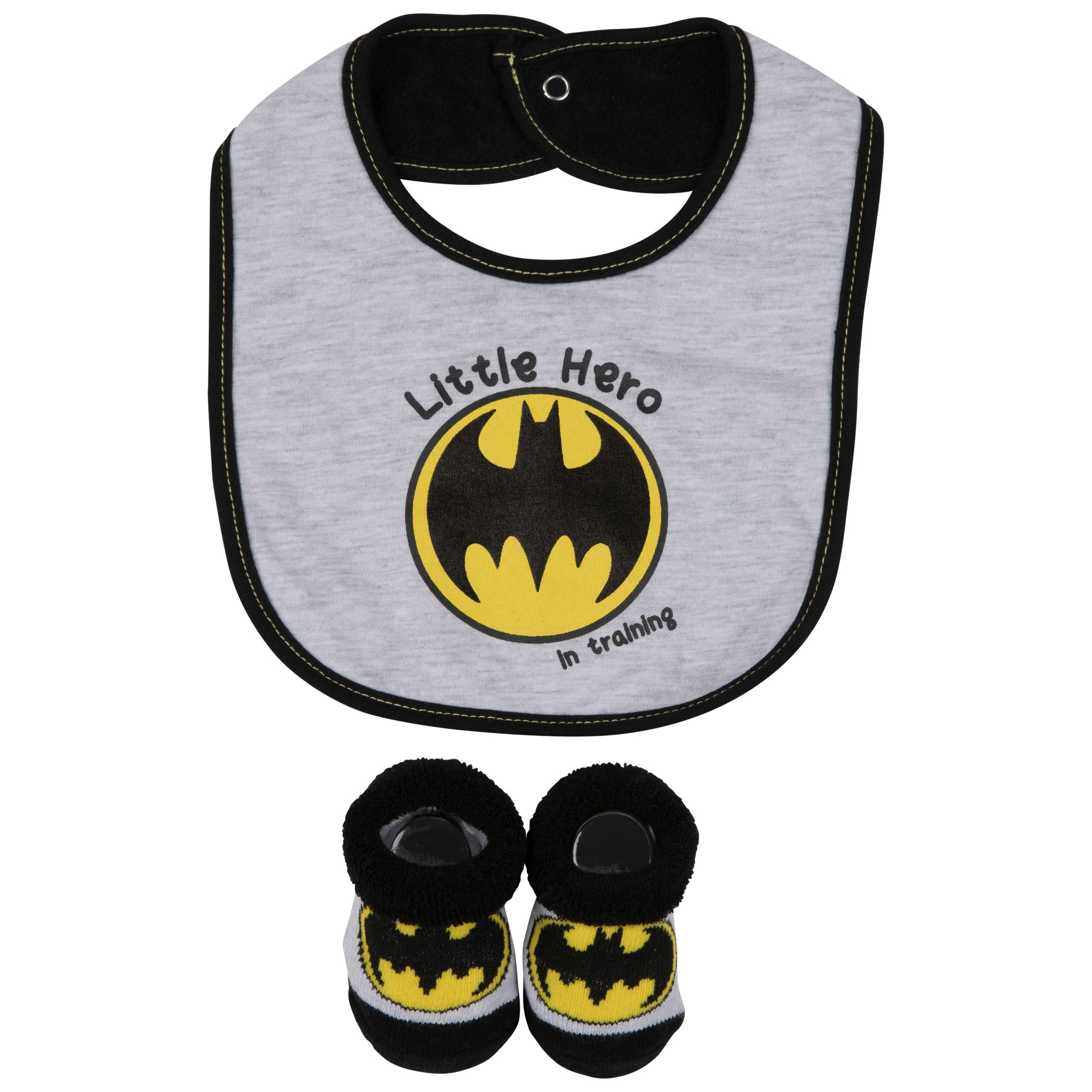 Batman Little Hero 2-Piece Infant Bib and Booties Set
