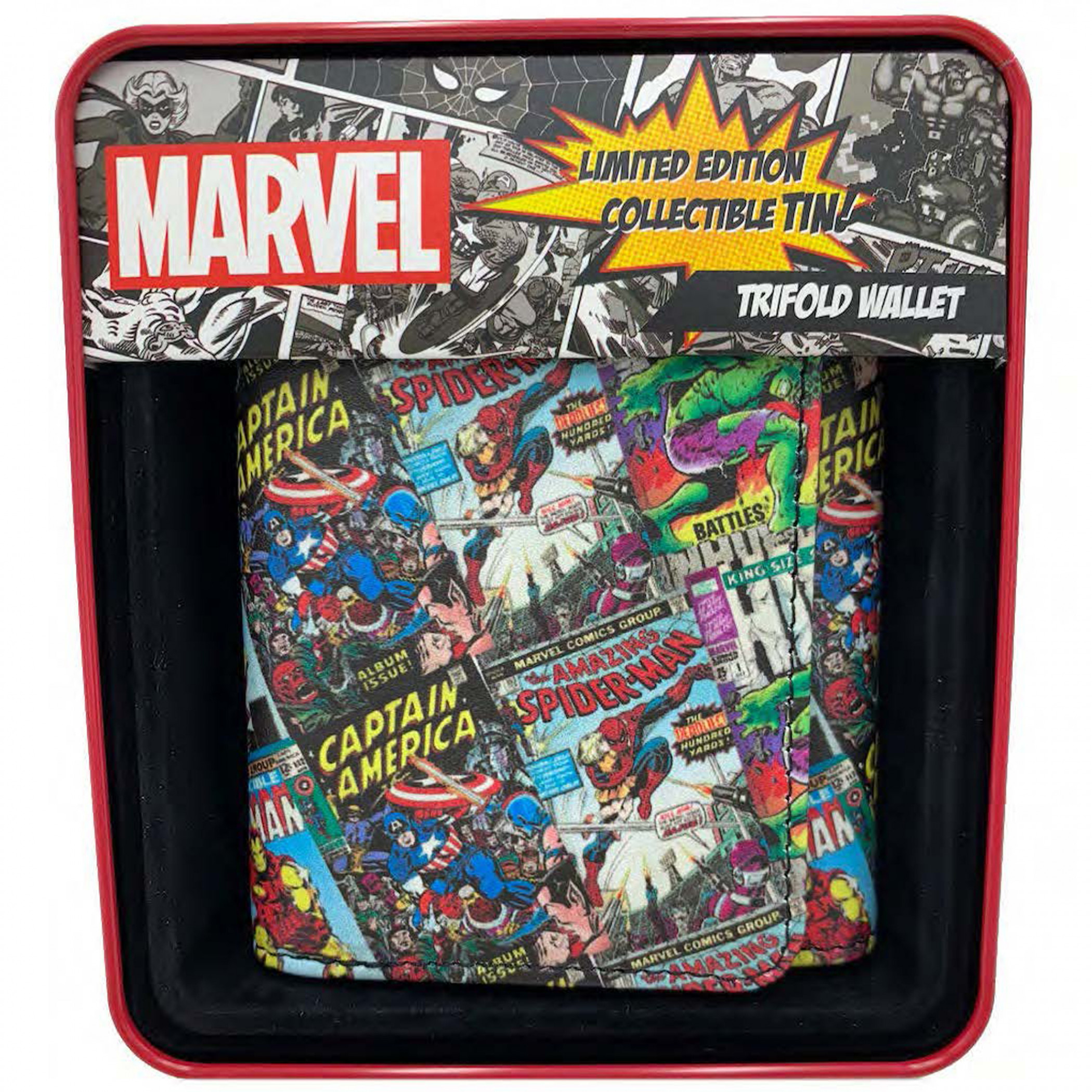 Marvel Avengers Classic Comic Book Covers Trifold Wallet