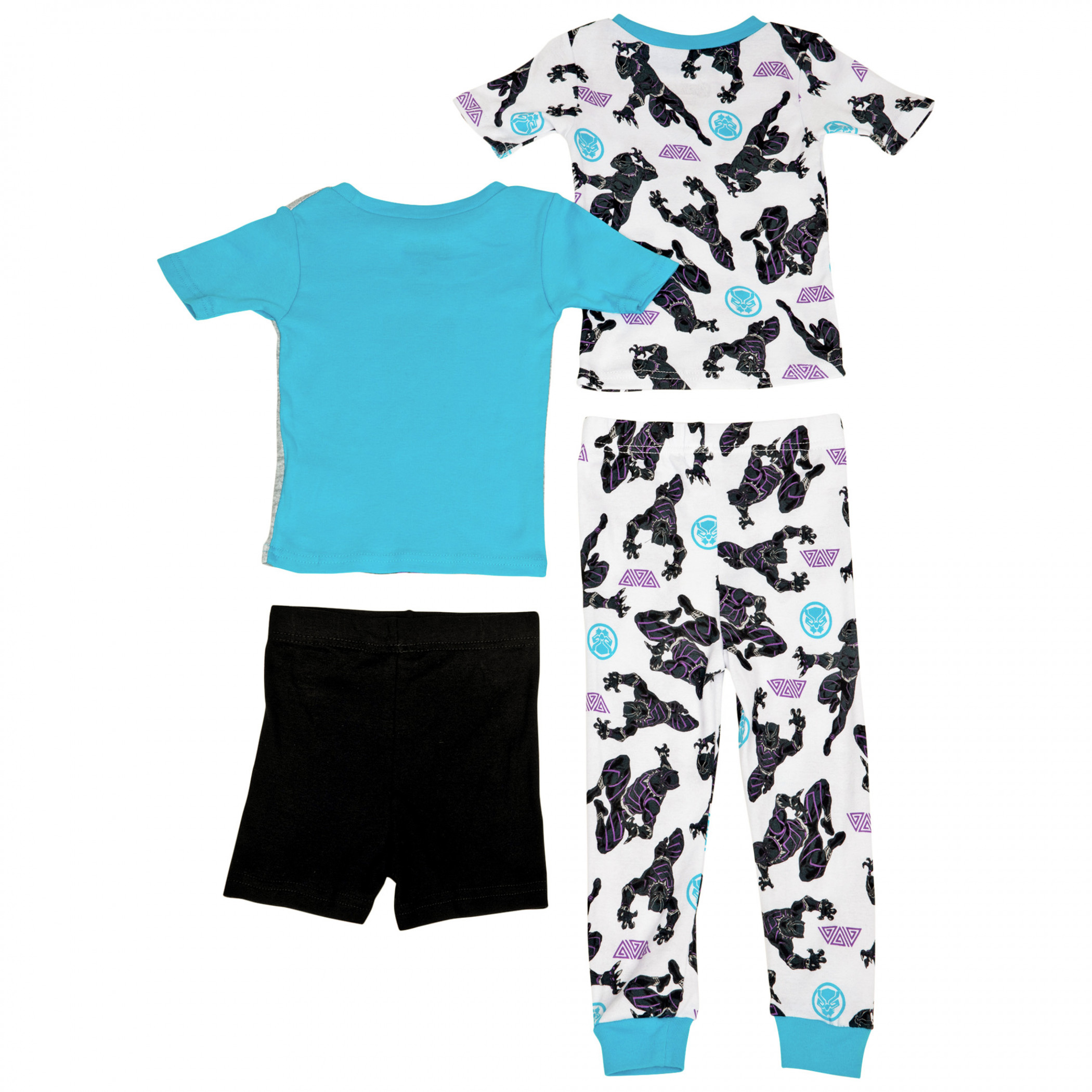 Black Panther 4-Piece Youth Glow In The Dark Shirt and Pants Set