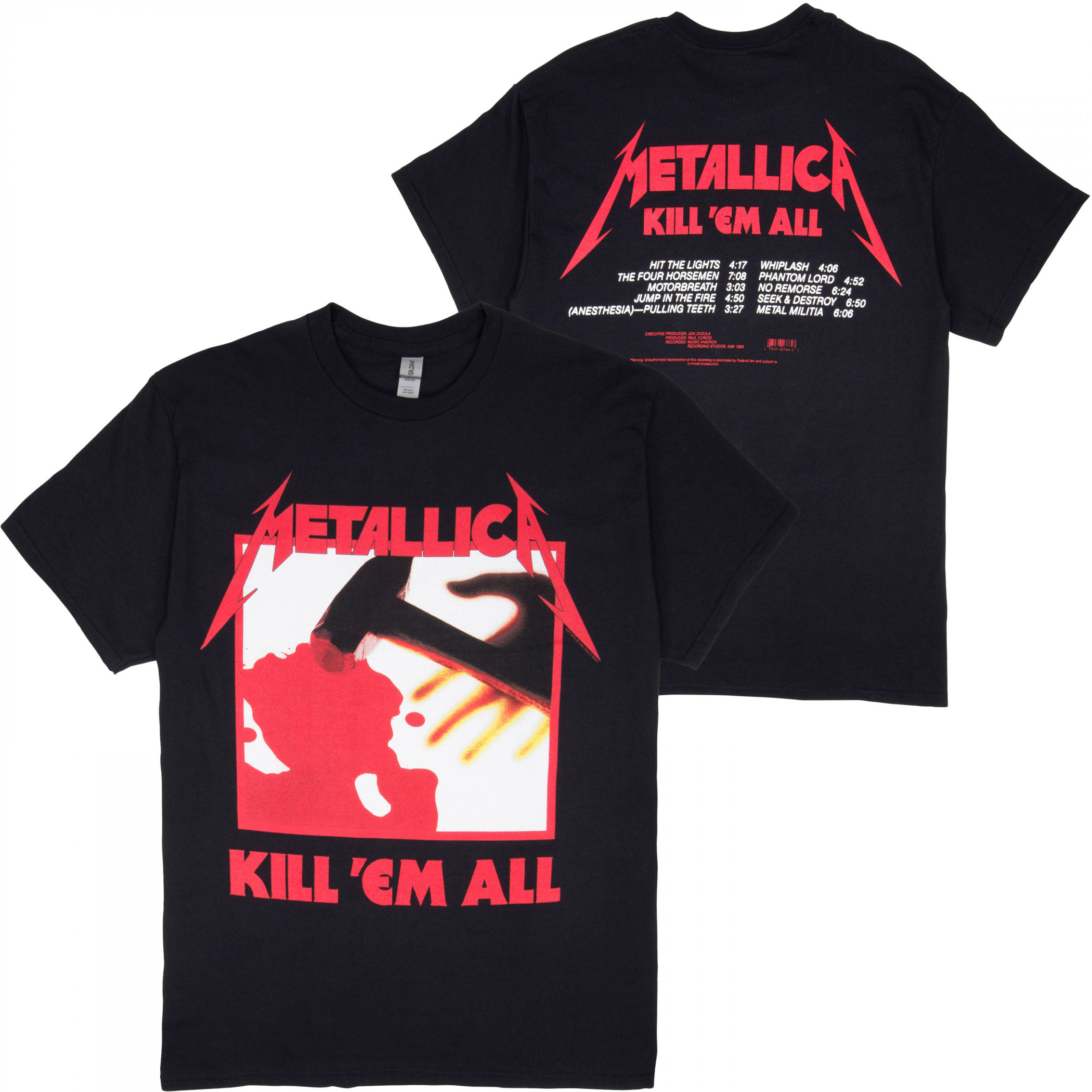 Metallica Kill 'Em All Album Cover & Tracks T-Shirt