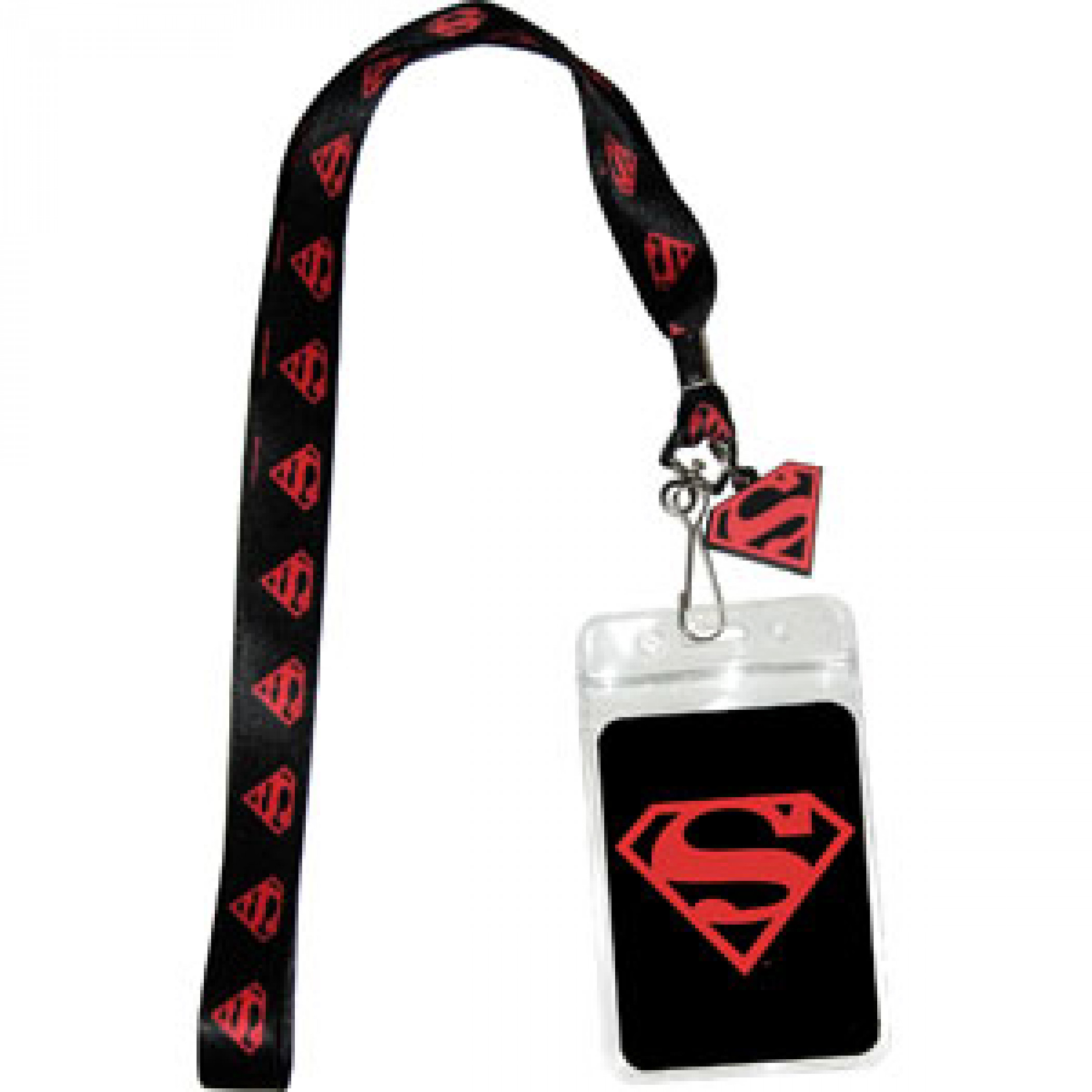 Superman Black and Red Lanyard