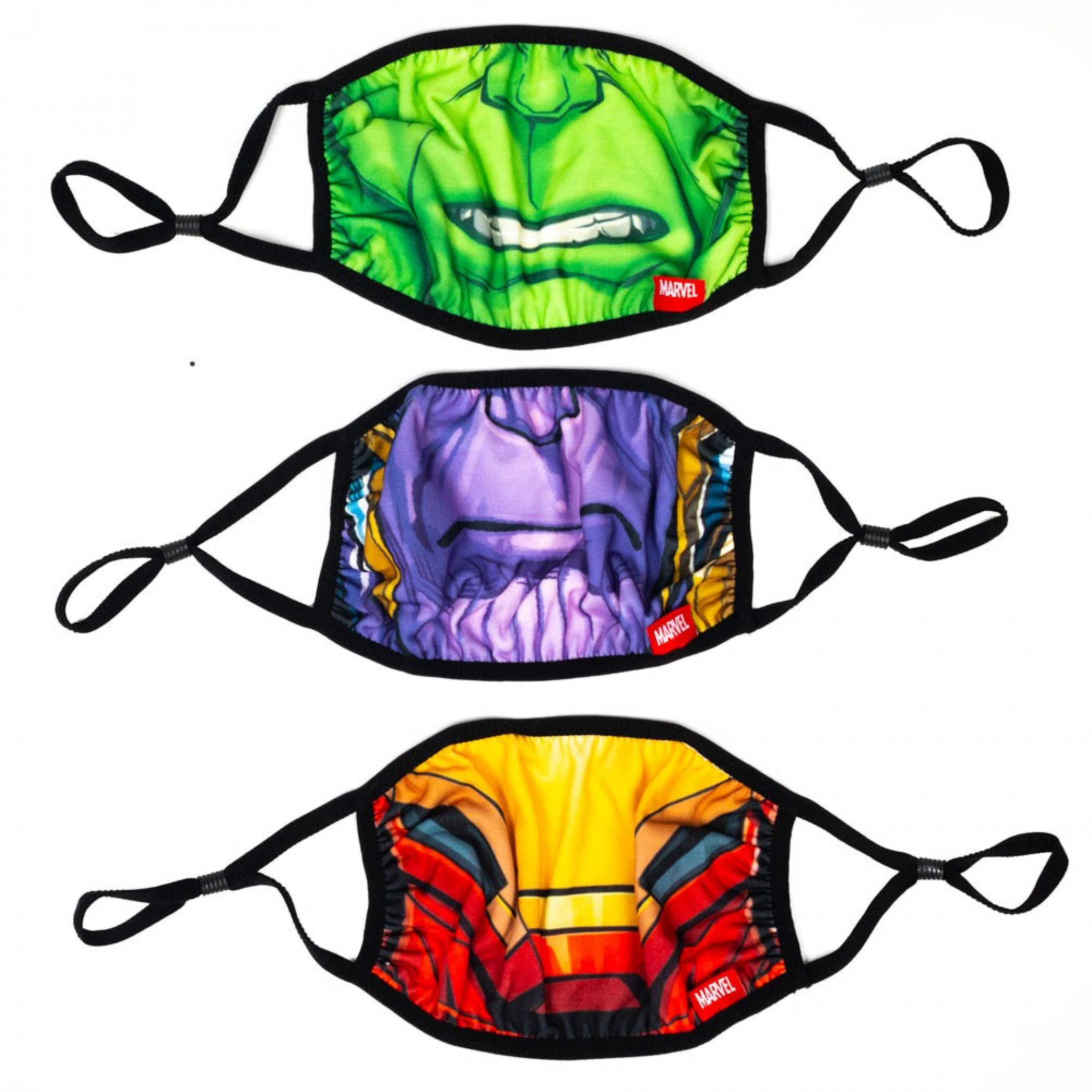 Marvel Avengers Big Face 3-Pack of Adjustable Reusable Face Covers