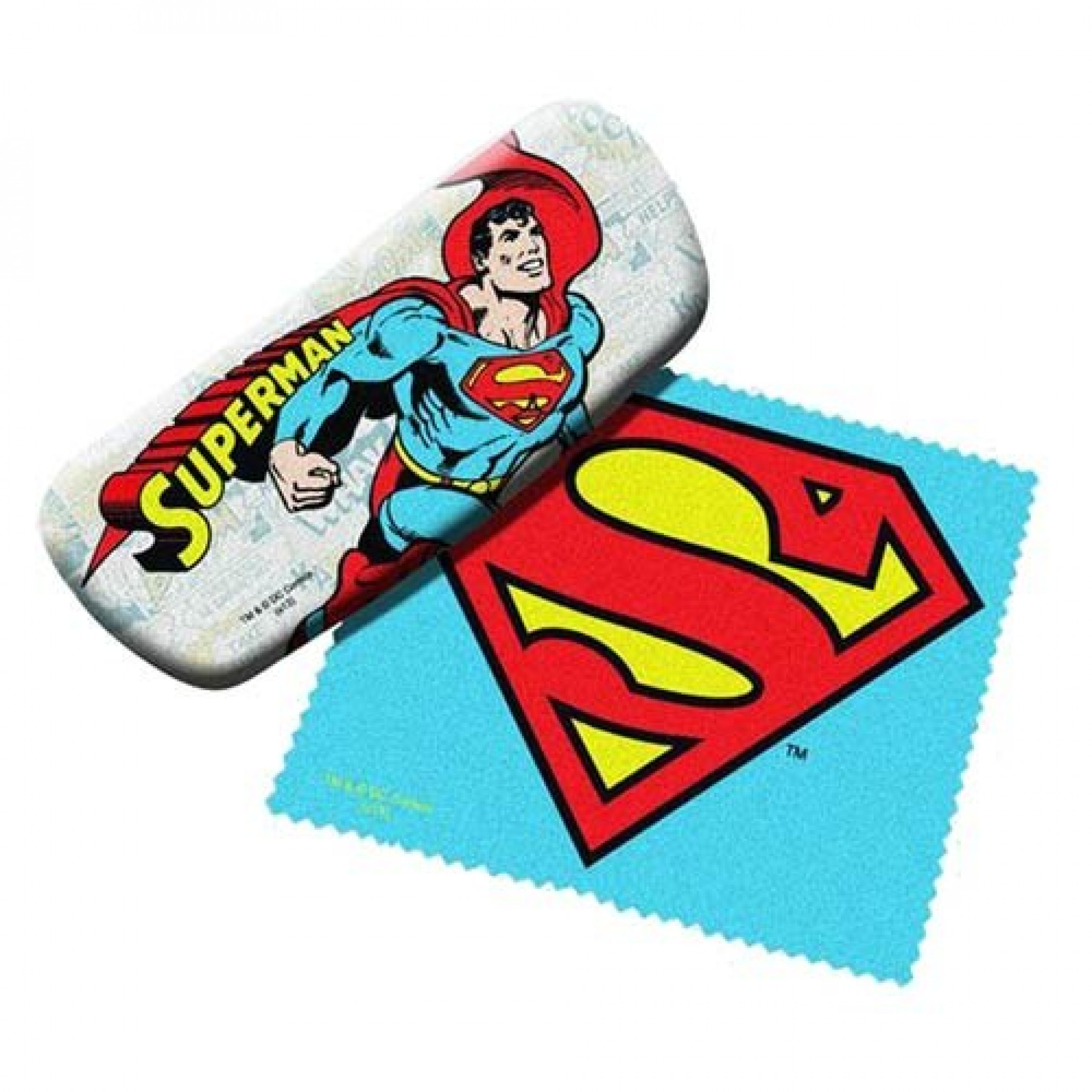 Superman Symbol and Character Glasses Case with Cleaning Cloth