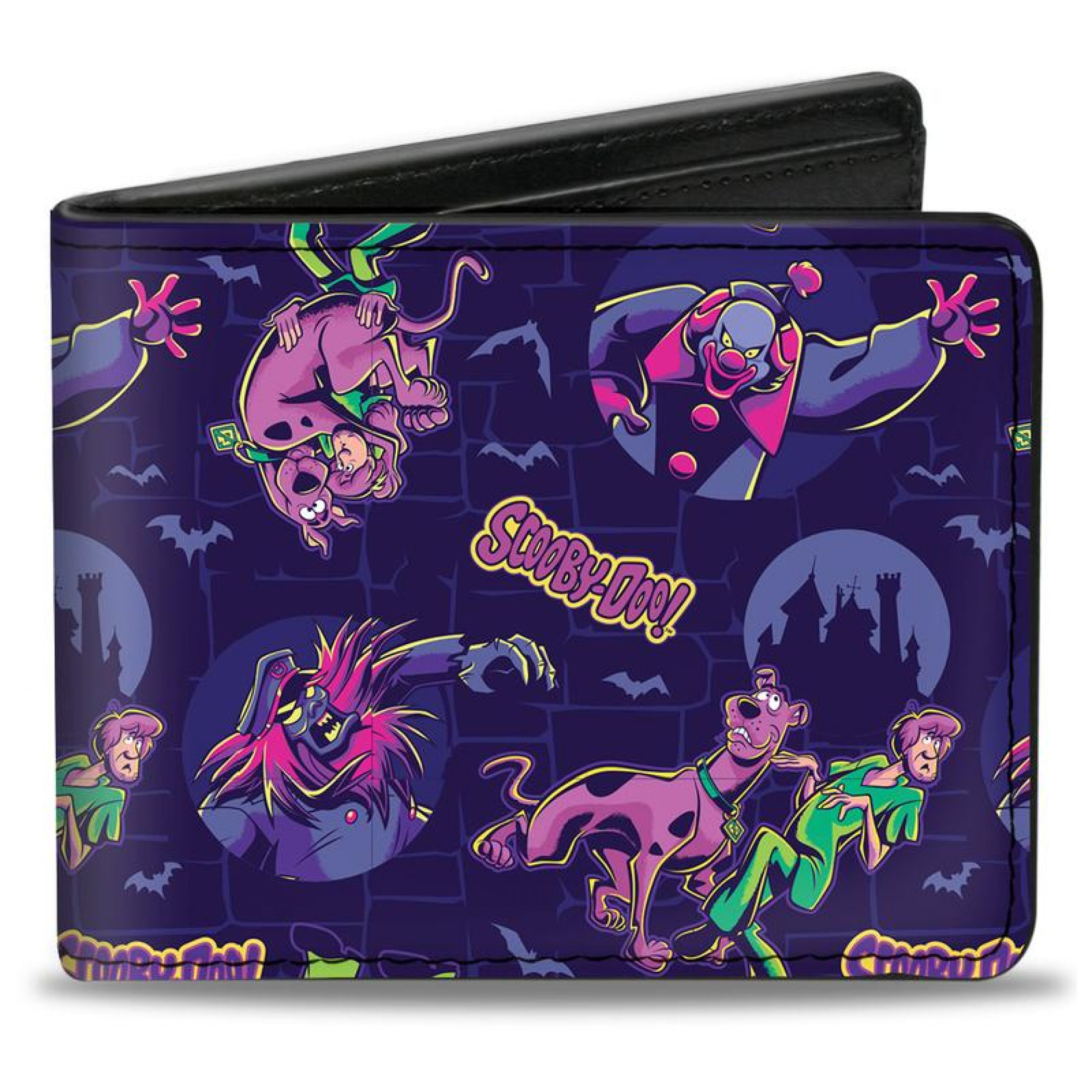 Scooby-Doo and Shaggy w/ Ghost Clown Poses Scattered Bi-Fold Wallet