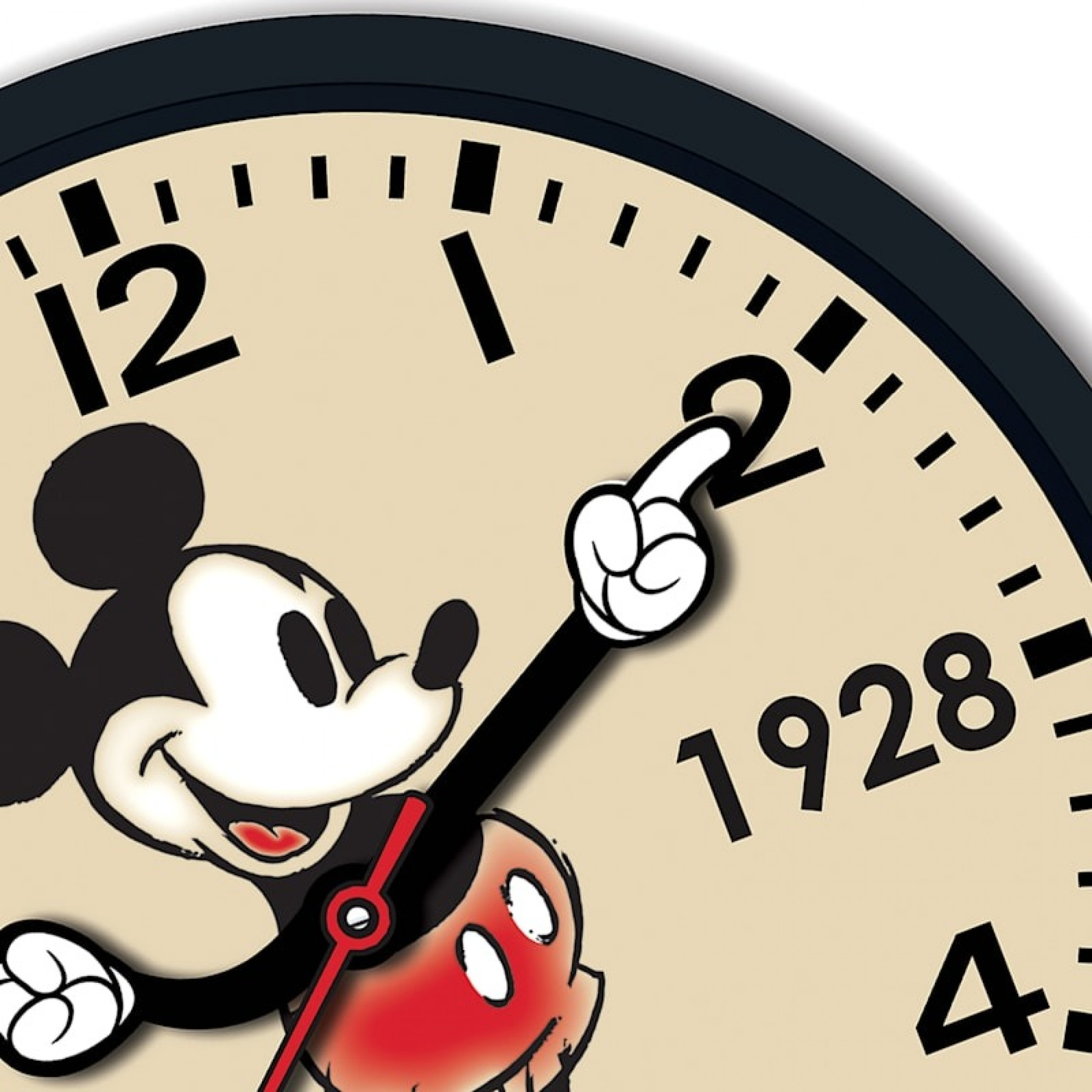 Mickey Mouse Retro Watch Hands 10" Wall Clock