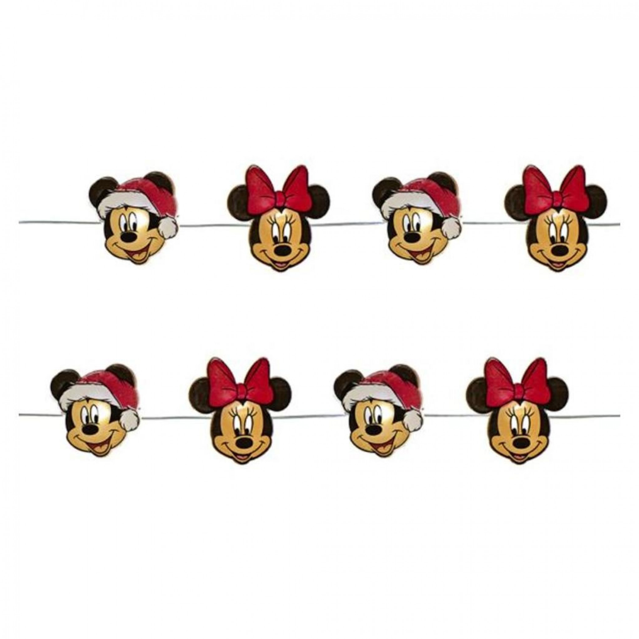 Mickey And Minnie Christmas Mini Fairy Battery Operated Light Set