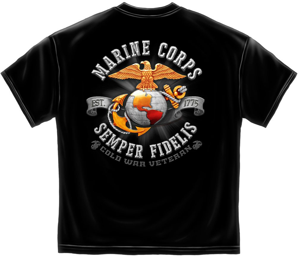 USMC Marines Cole War Veteran Patriotic TShirt - Black