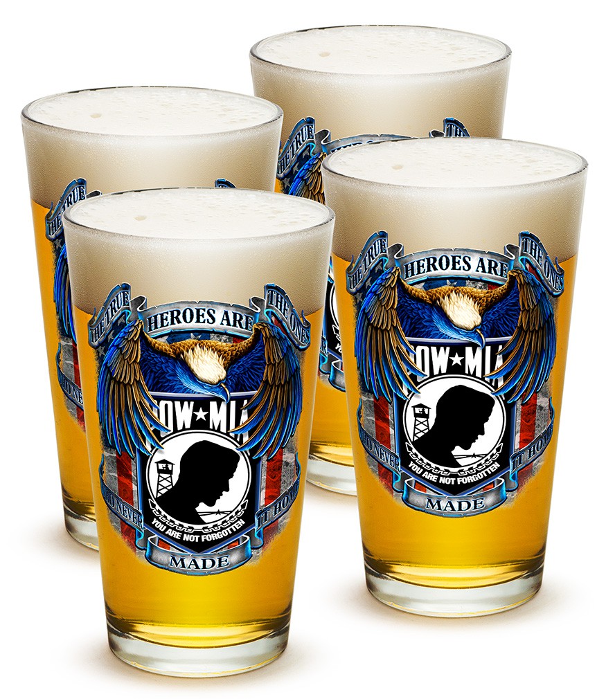 Four Pack of POW/MIA Beer Drinking Pints