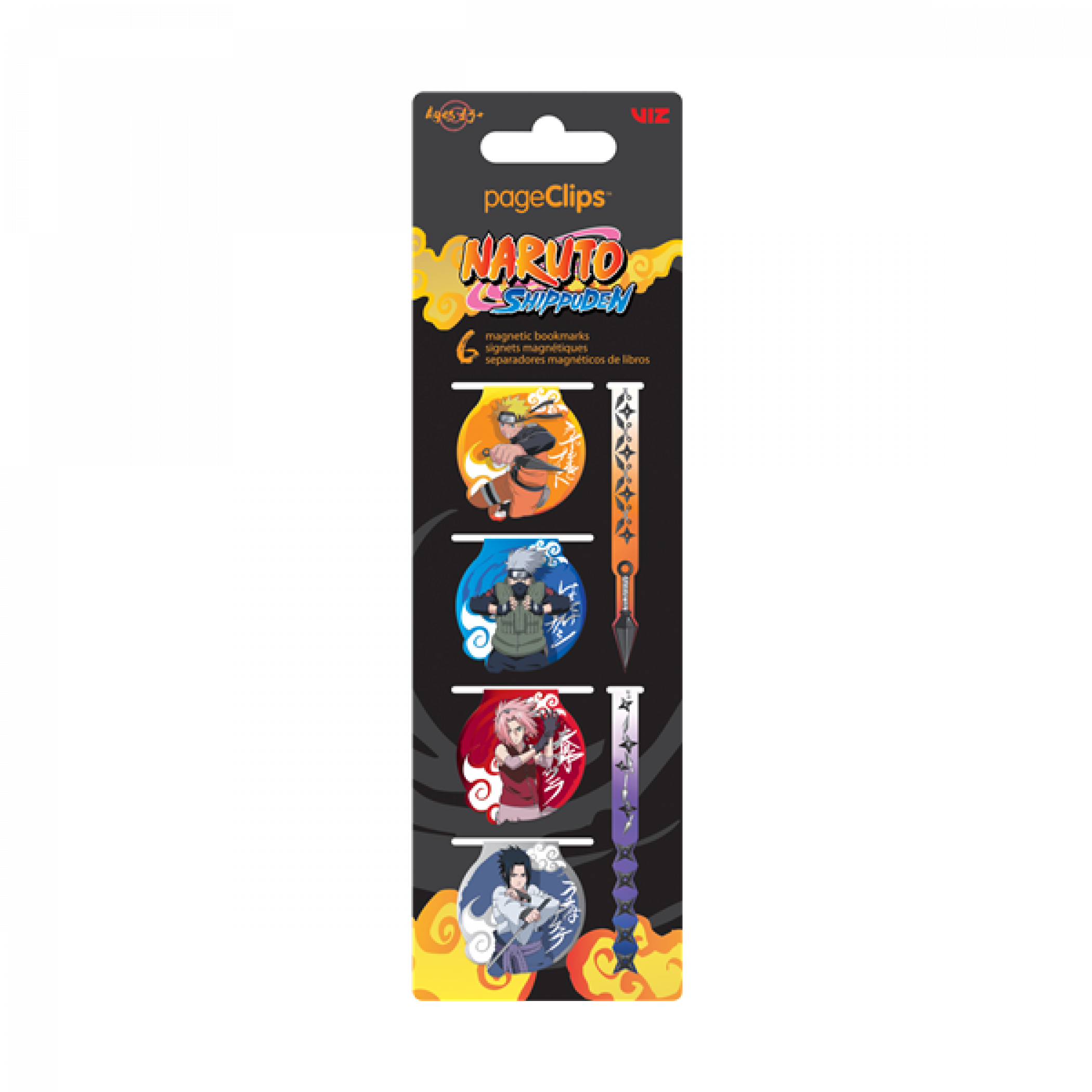 Naruto Shippuden Characters Magnetic Page Clip Bookmarks 6-Pack