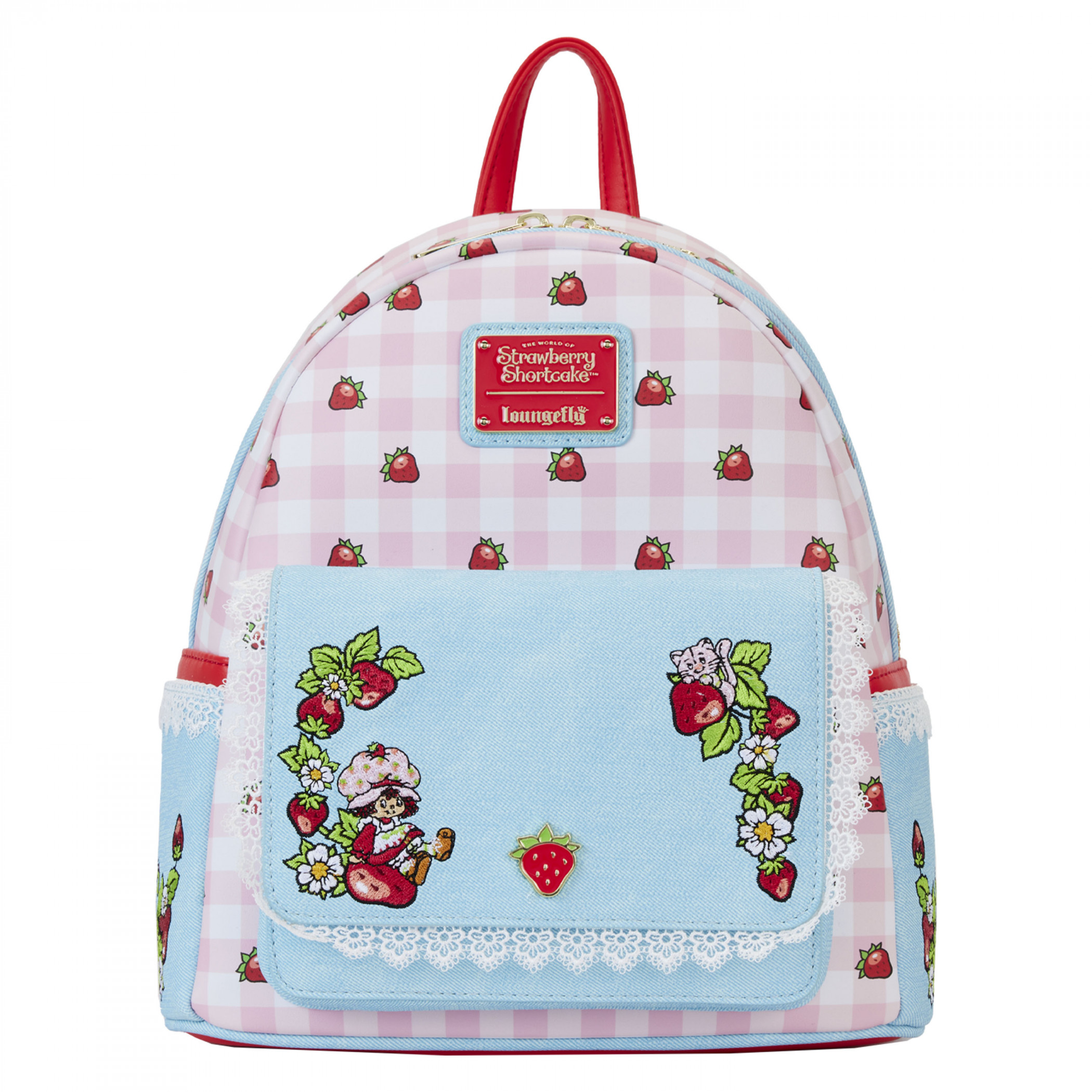 Strawberry Shortcake Denim Mini Backpack By Loungefly