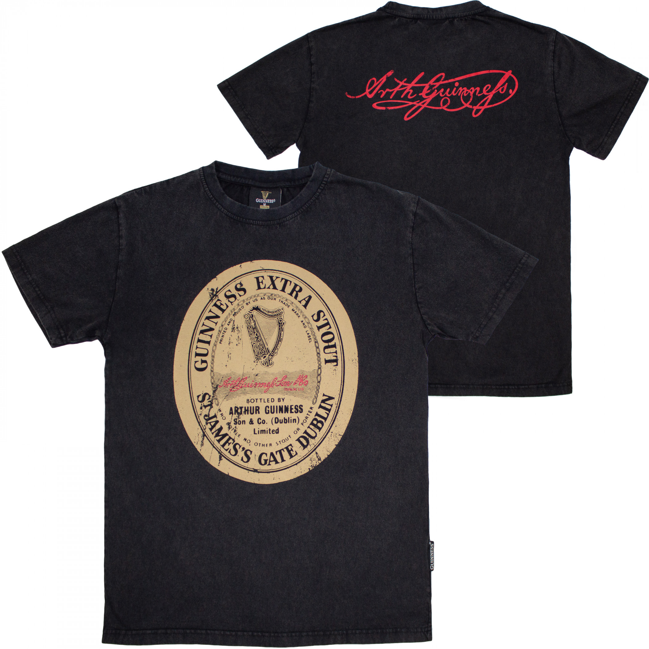 Guinness Distressed Gaelic Label Tee Shirt