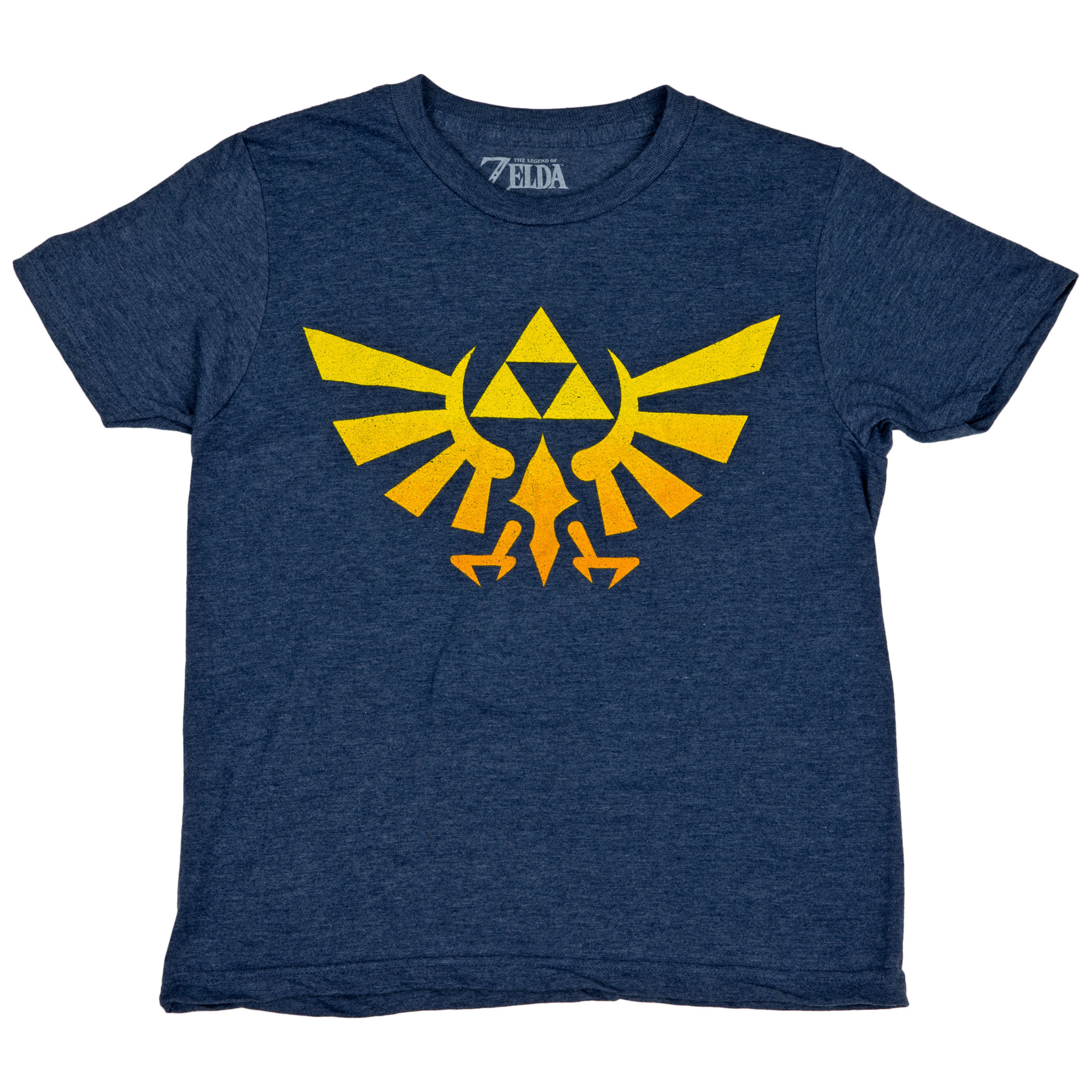 Nintendo Boy's Legend of Zelda Triforce Fade T-Shirt Blue