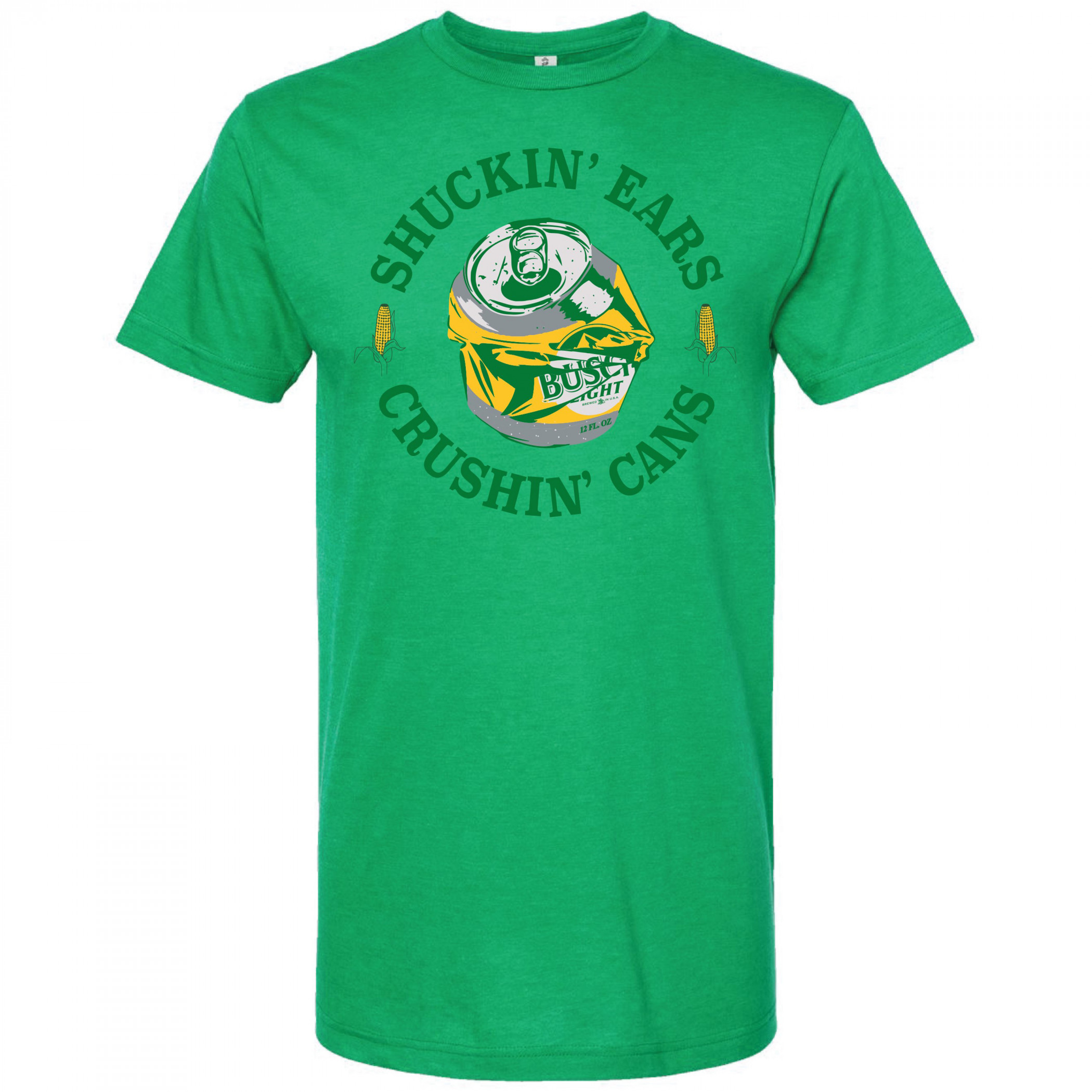 Busch Light Shuckin' Ears Crushin' Cans Emblem T-Shirt