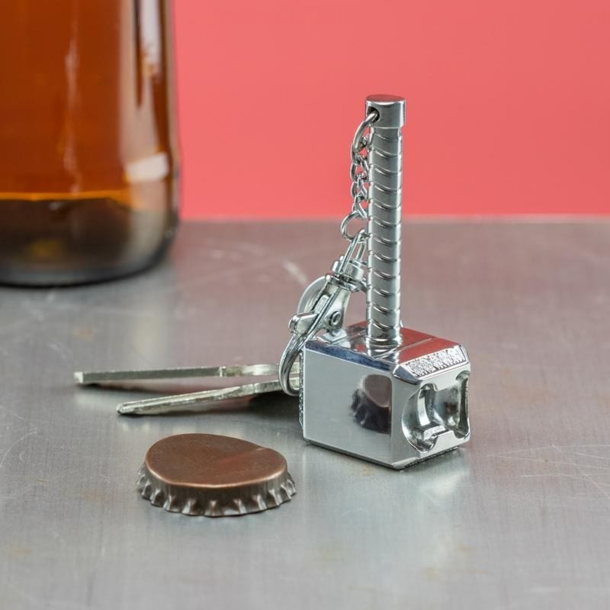 Thor's Hammer Bottle Opener with Keyring Attachment