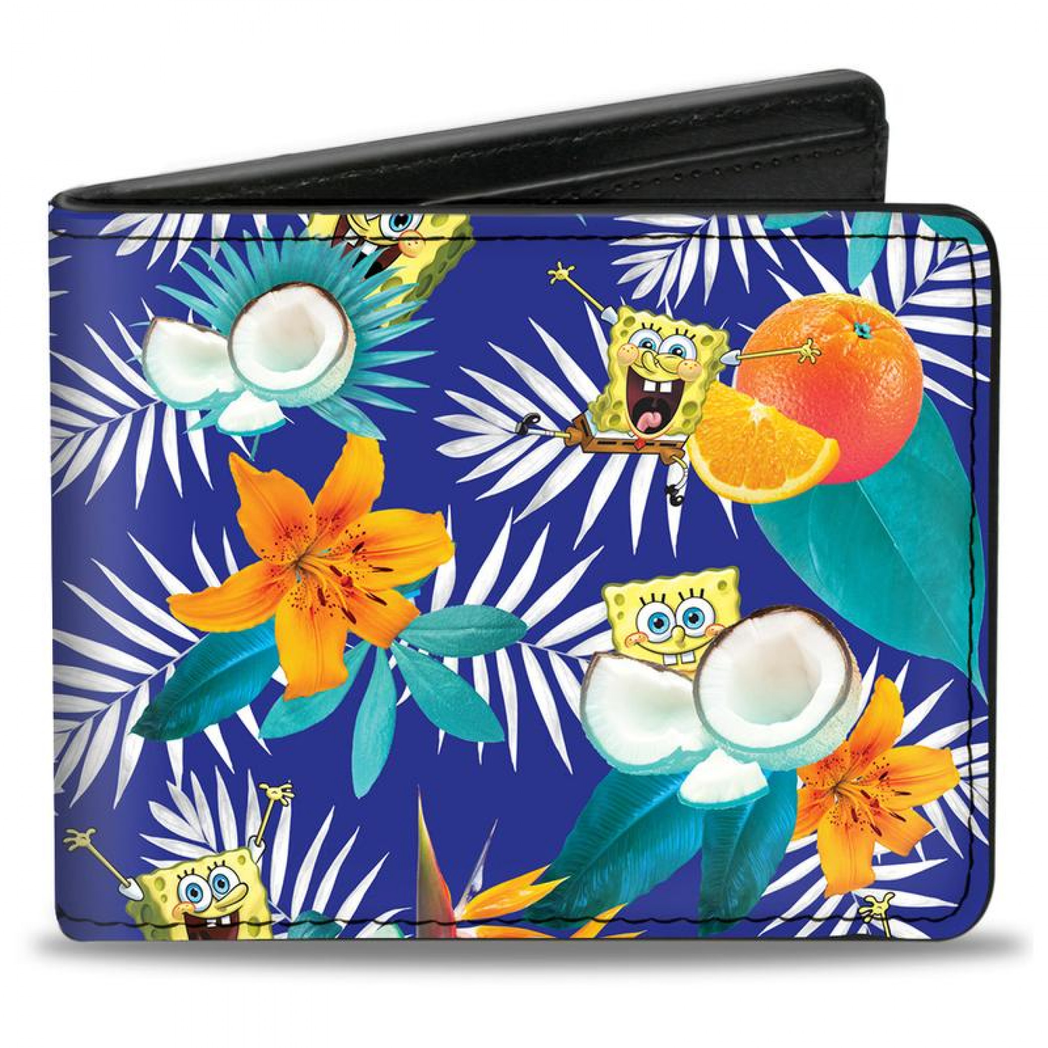 SpongeBob SquarePants Tropical Orange and Coconut Collage Bi-Fold Wallet